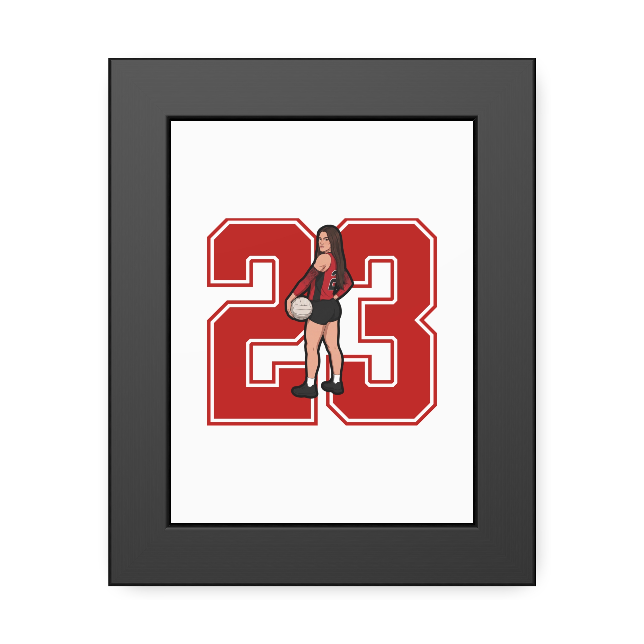Framed Poster — character_number in Black