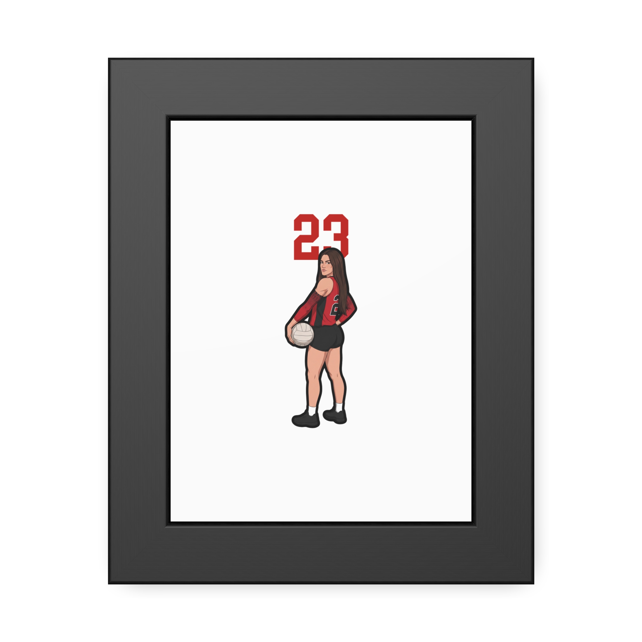 Framed Poster — character_number_top in Black