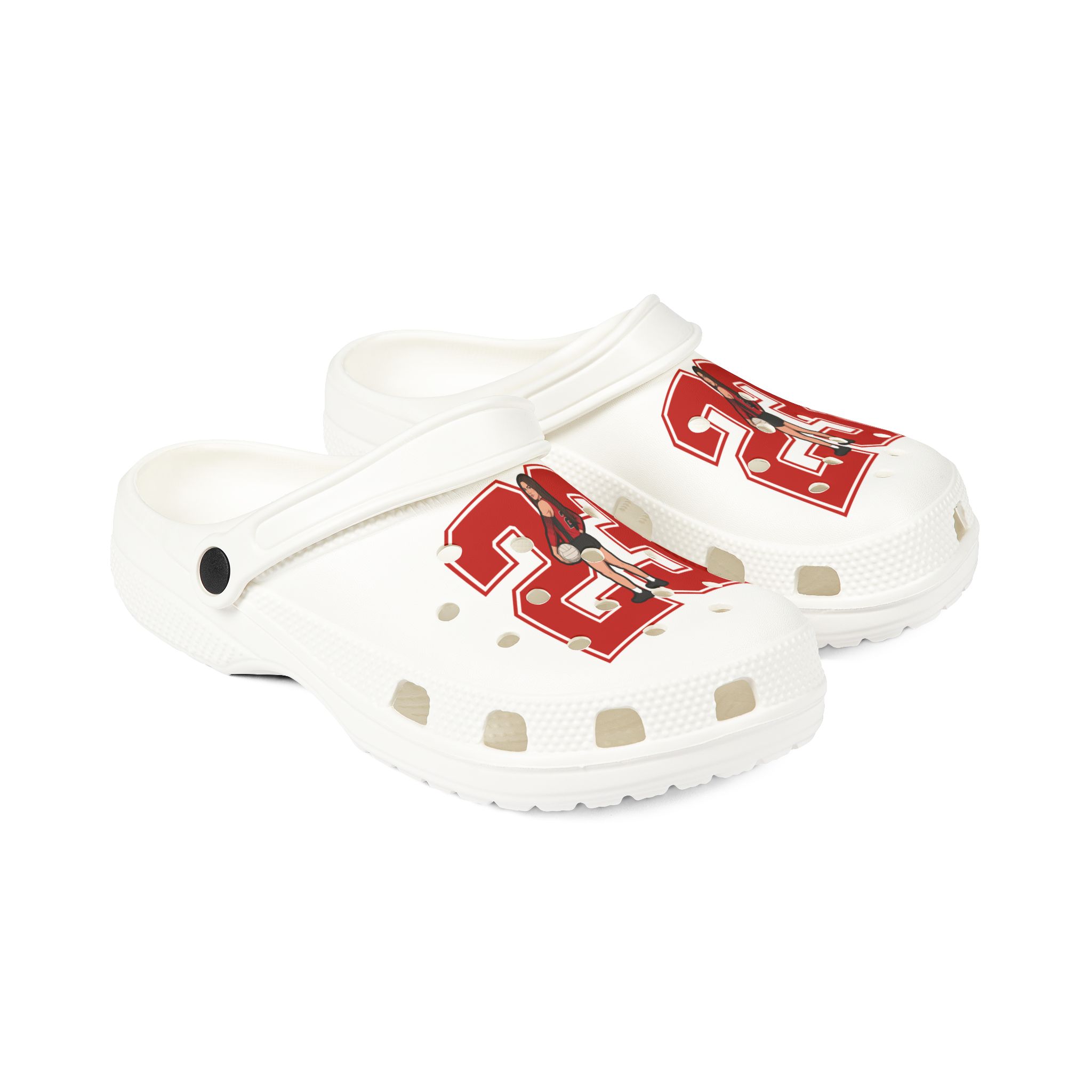 Rubber Clogs — character_number in White