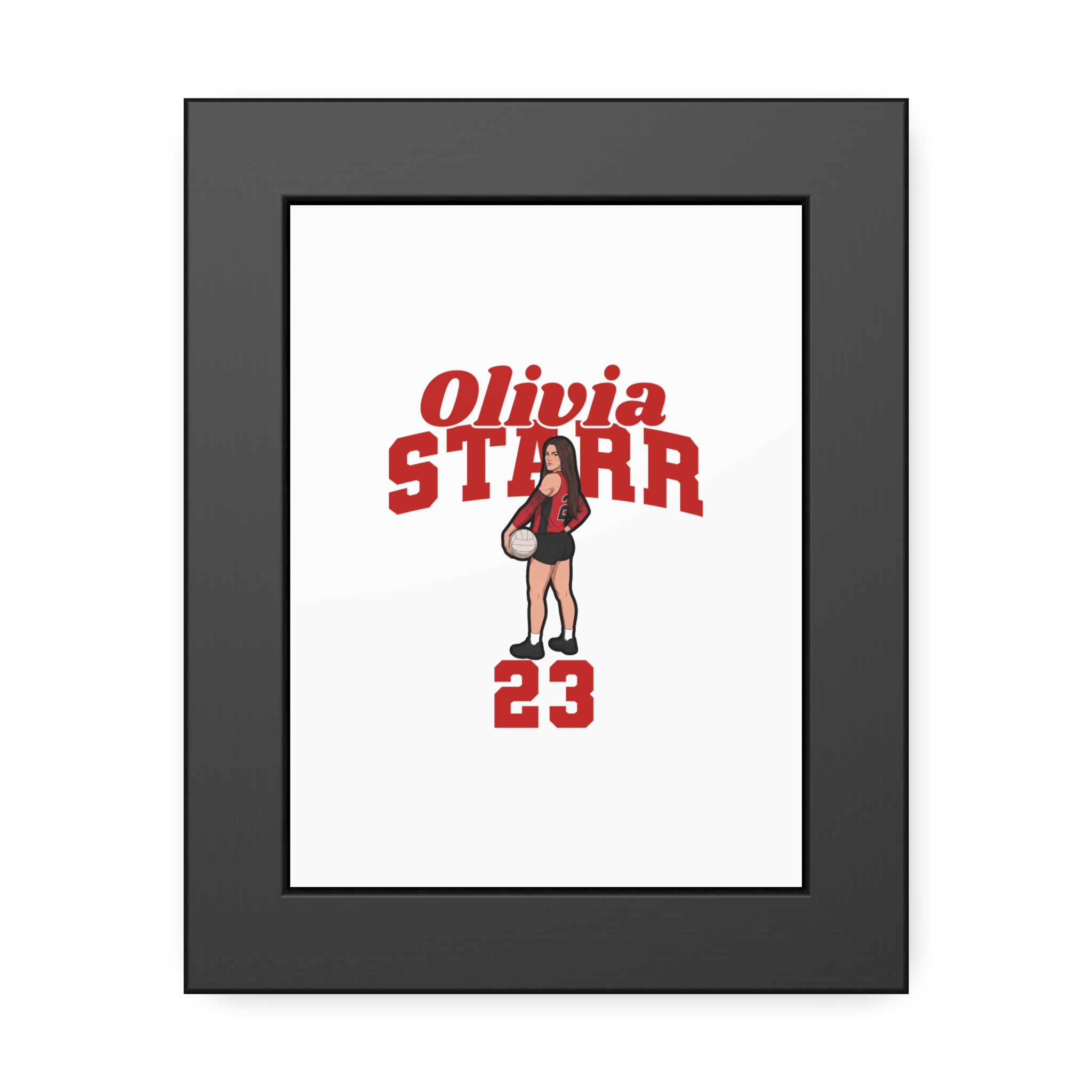 Framed Poster — character_signature_arch in Black