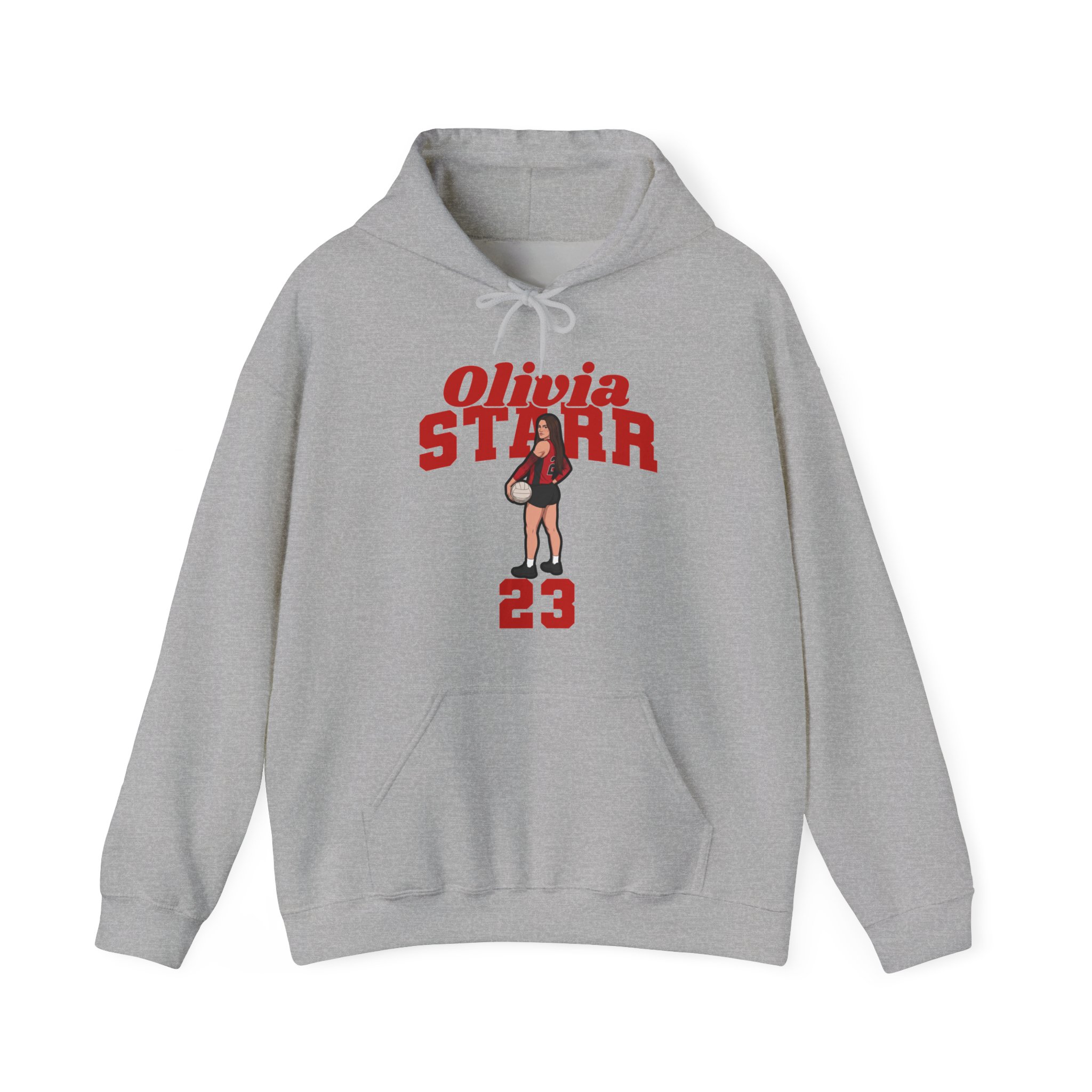 Hoodie — character_signature_arch in Grey