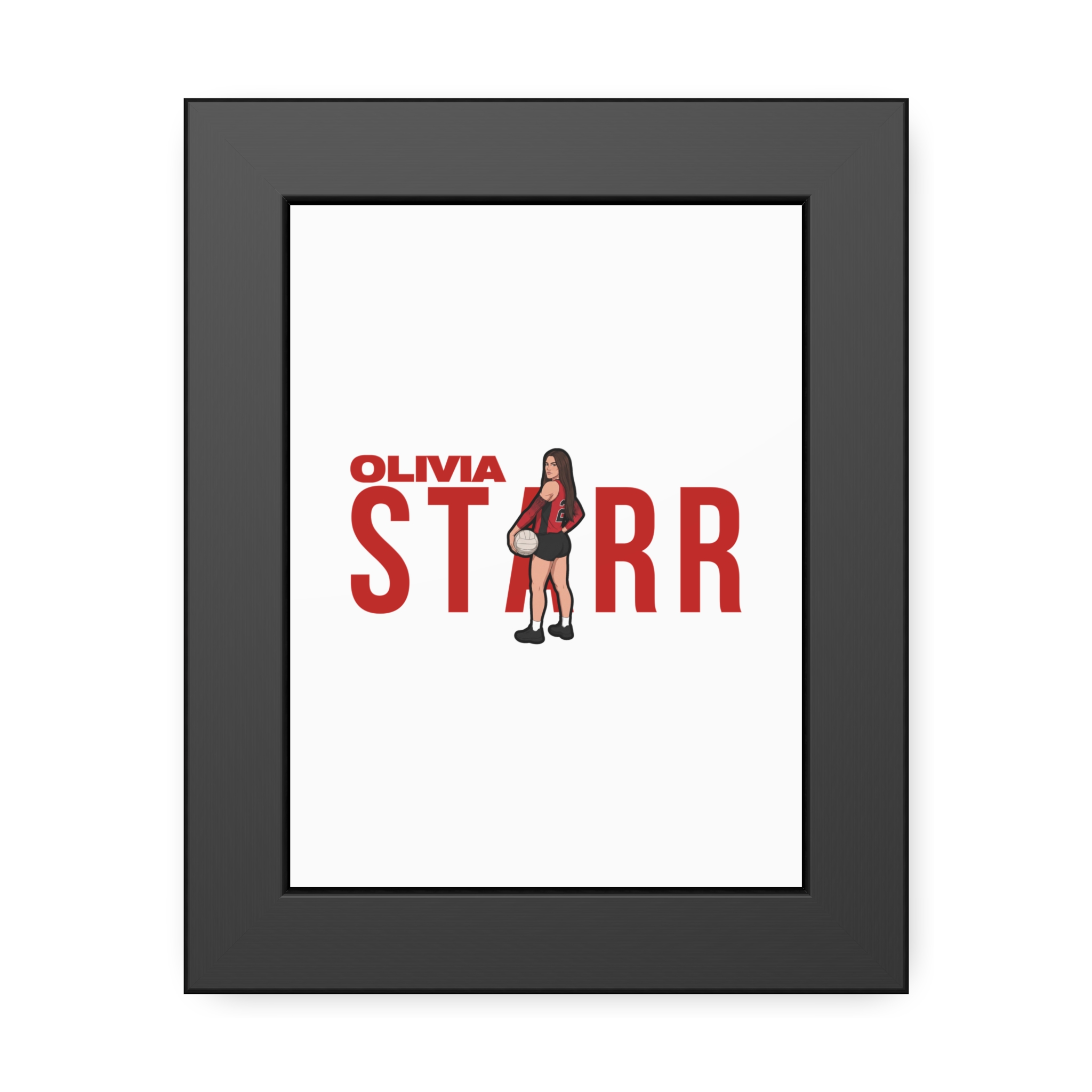 Framed Poster — character_player_name in Black