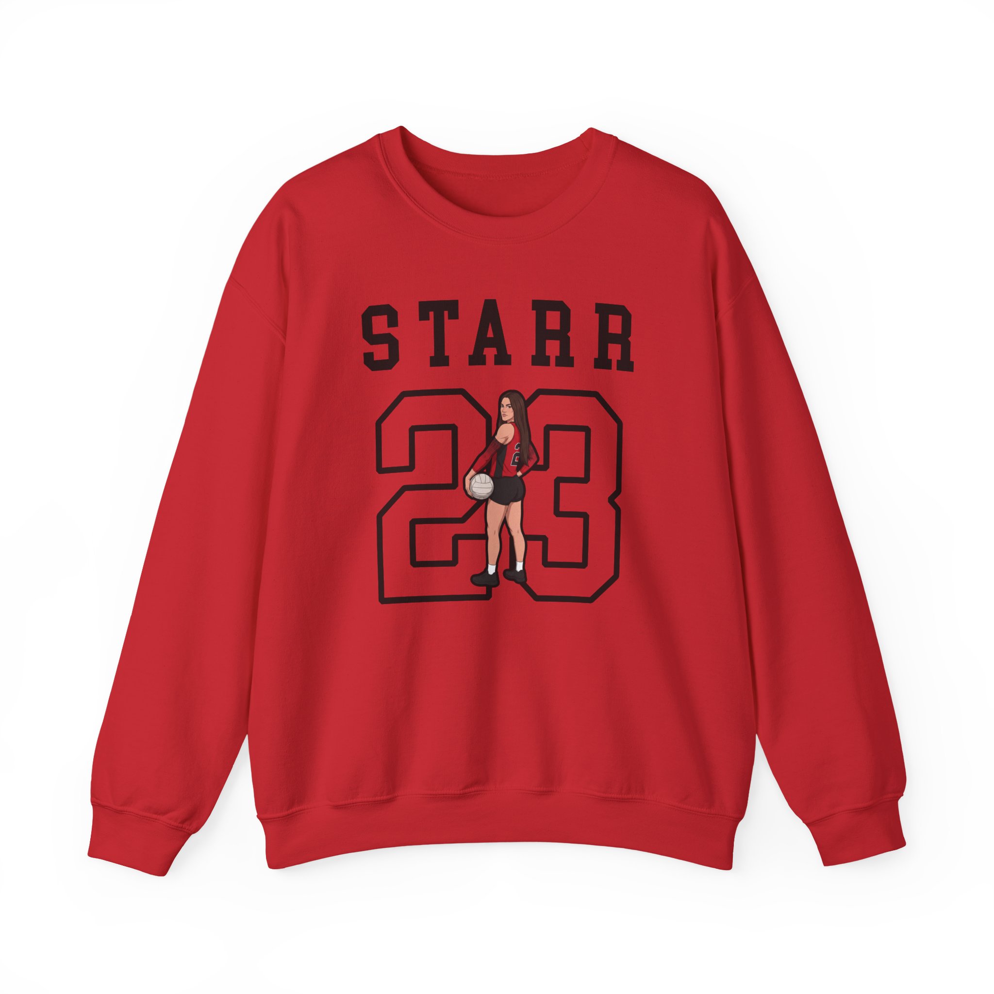 Crewneck Sweatshirt — character_shirsey in Red
