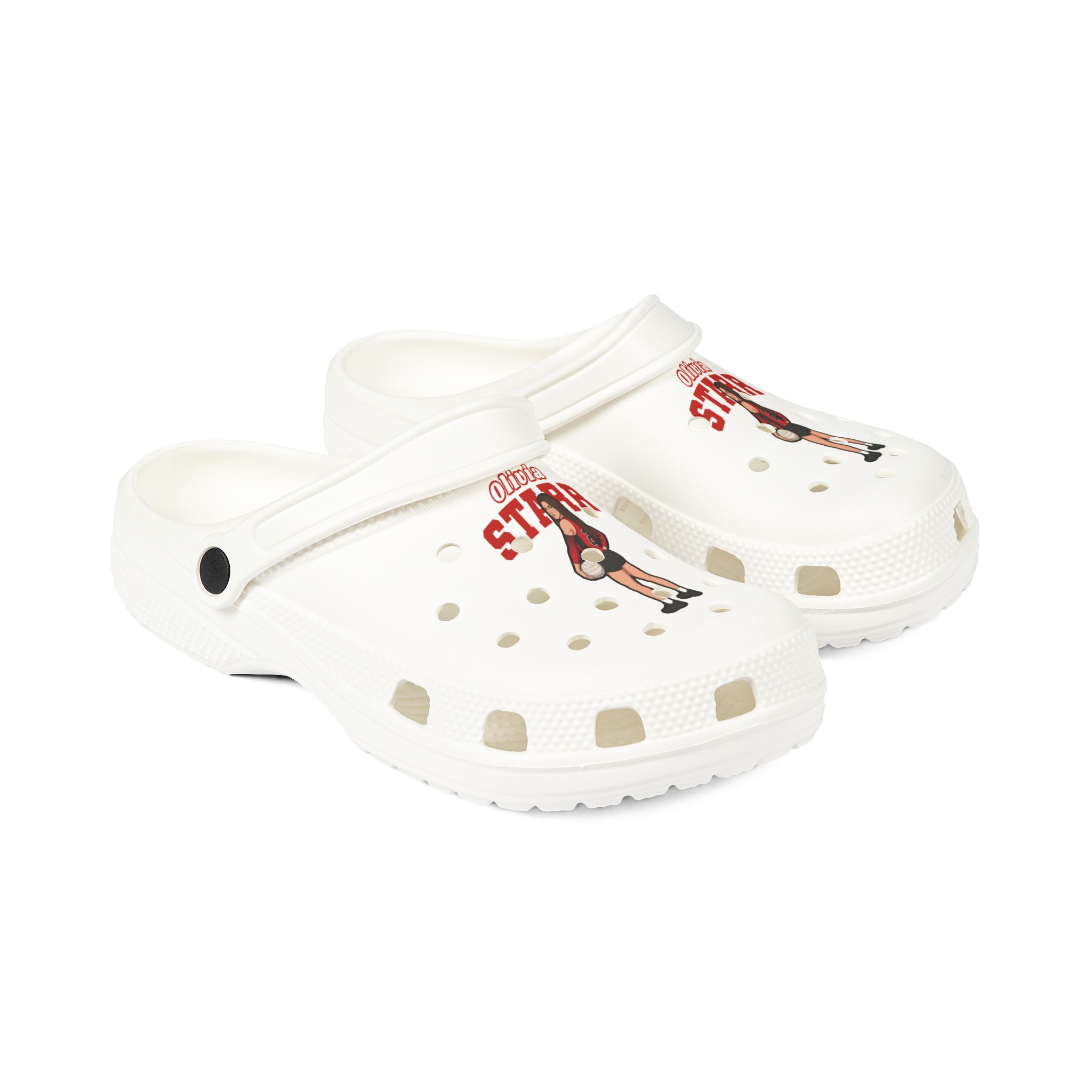 Rubber Clogs — character_name_arch in White