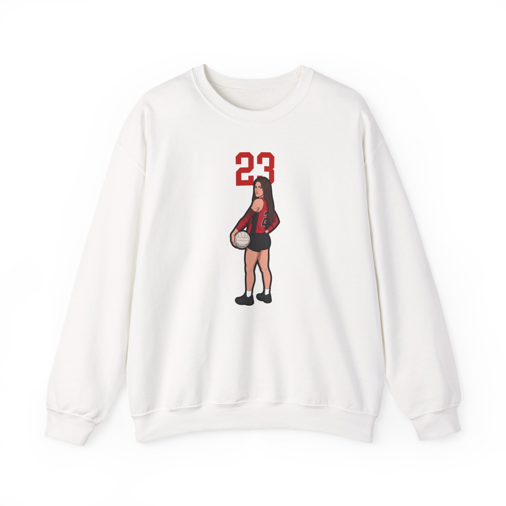 Crewneck Sweatshirt — character_number_top in White