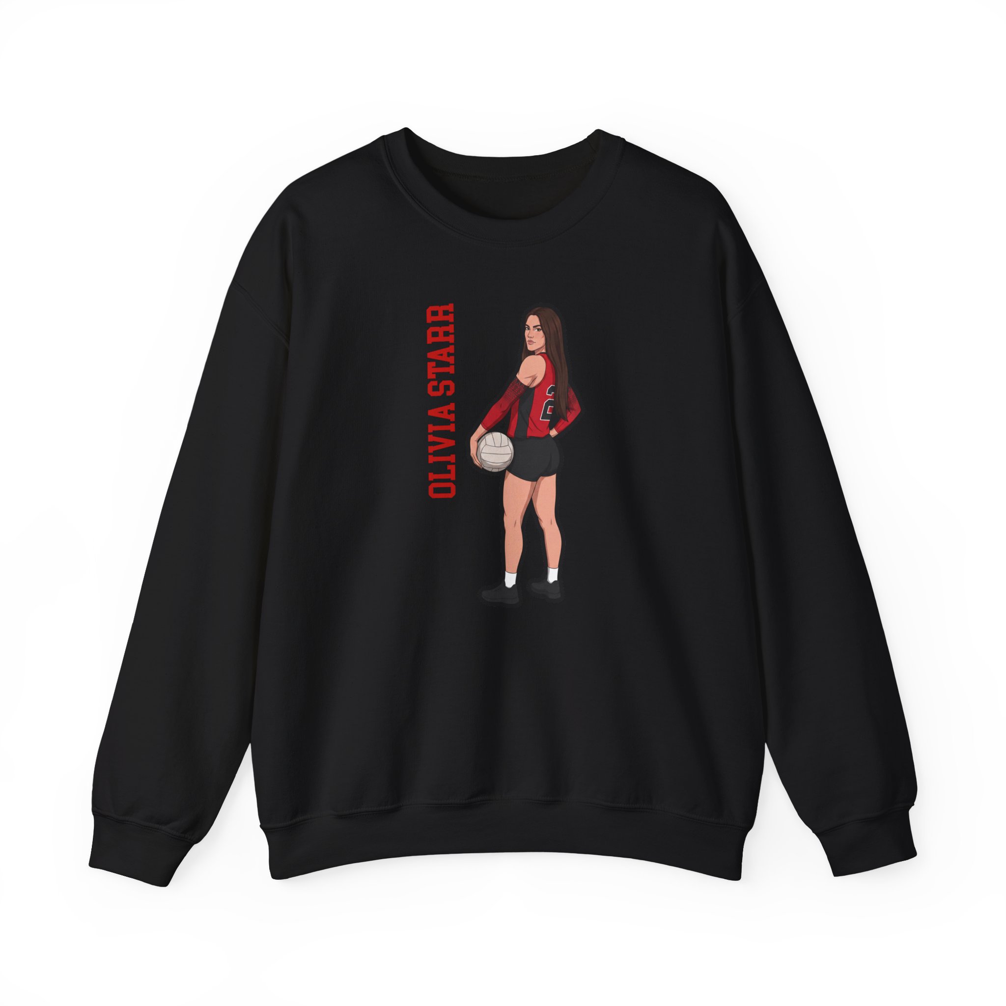 Crewneck Sweatshirt — character_name_vertical in Black