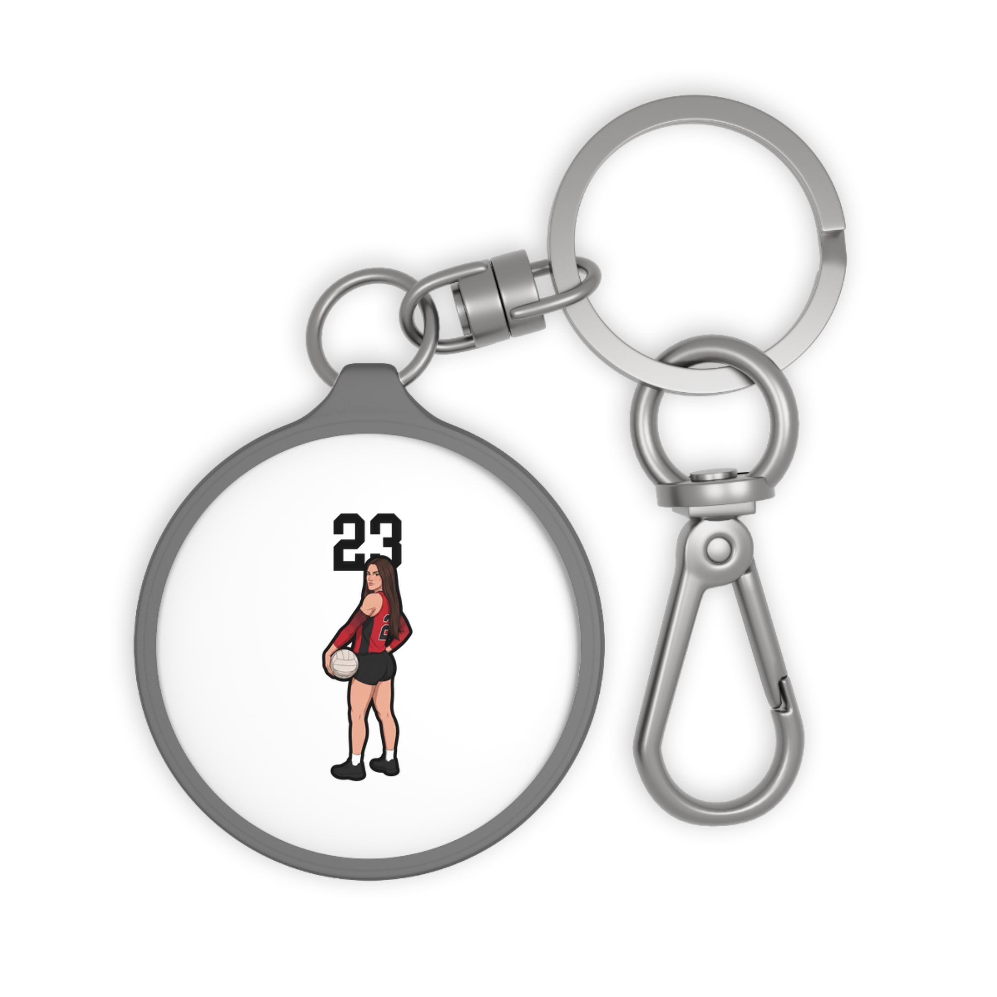 Keychain — character_number_top in Grey
