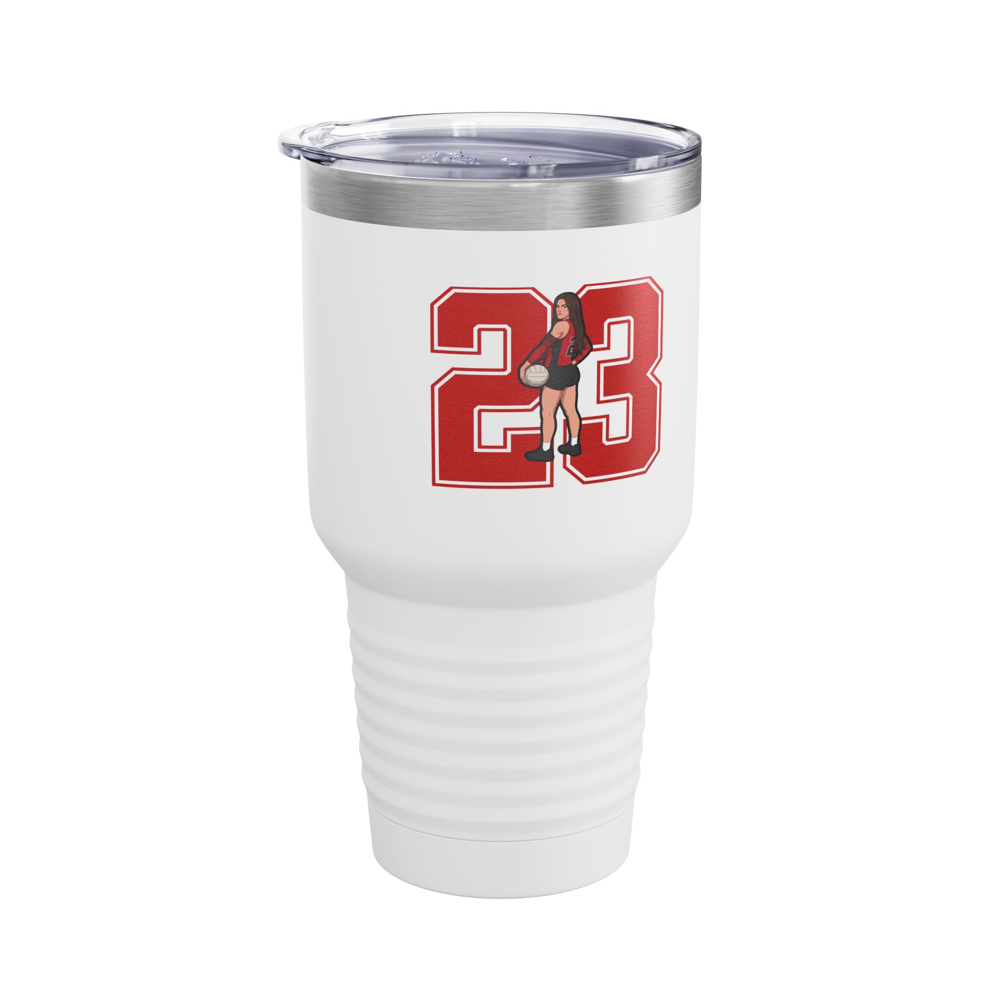 30oz Tumbler — character_number in White
