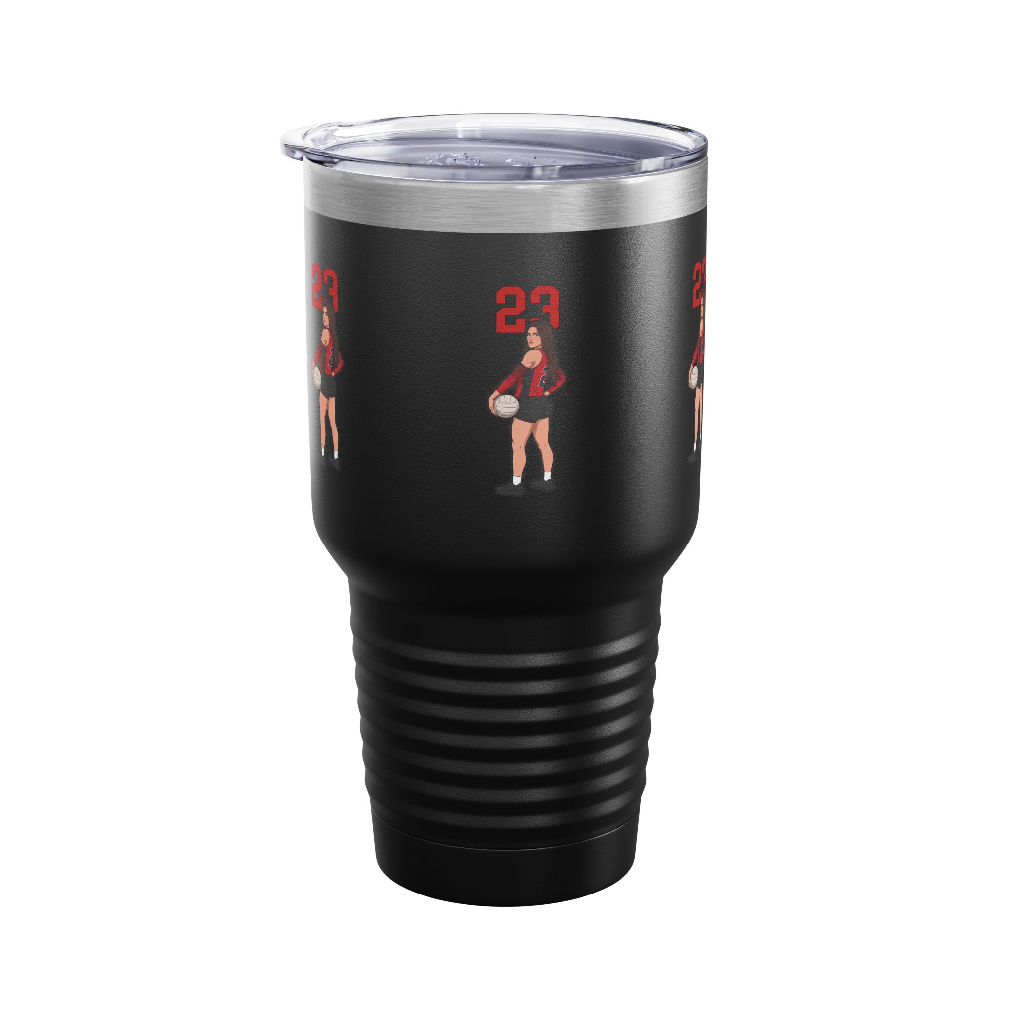30oz Tumbler — character_number_top in Black