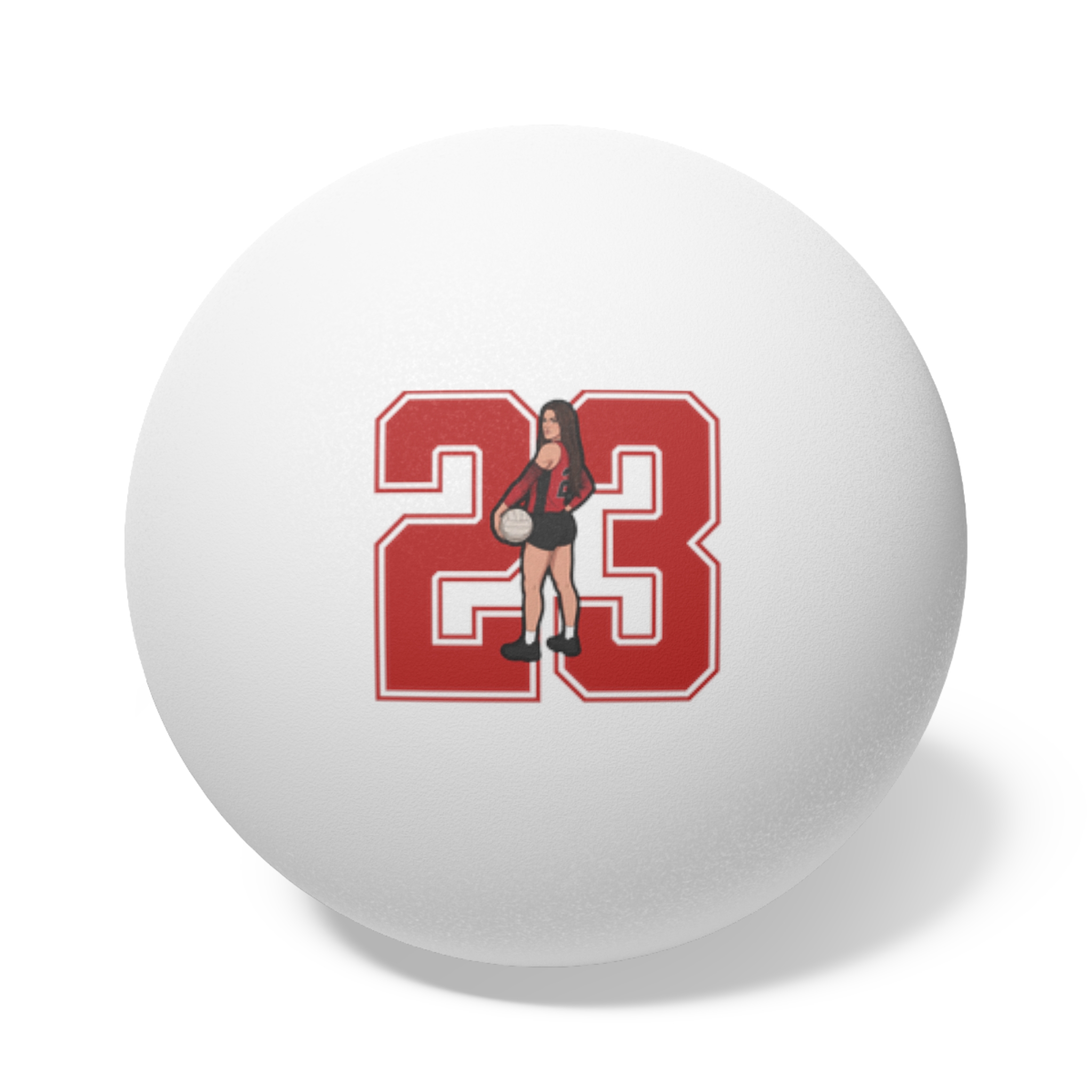 Ping Pong Balls, 6 pcs — character_number in White
