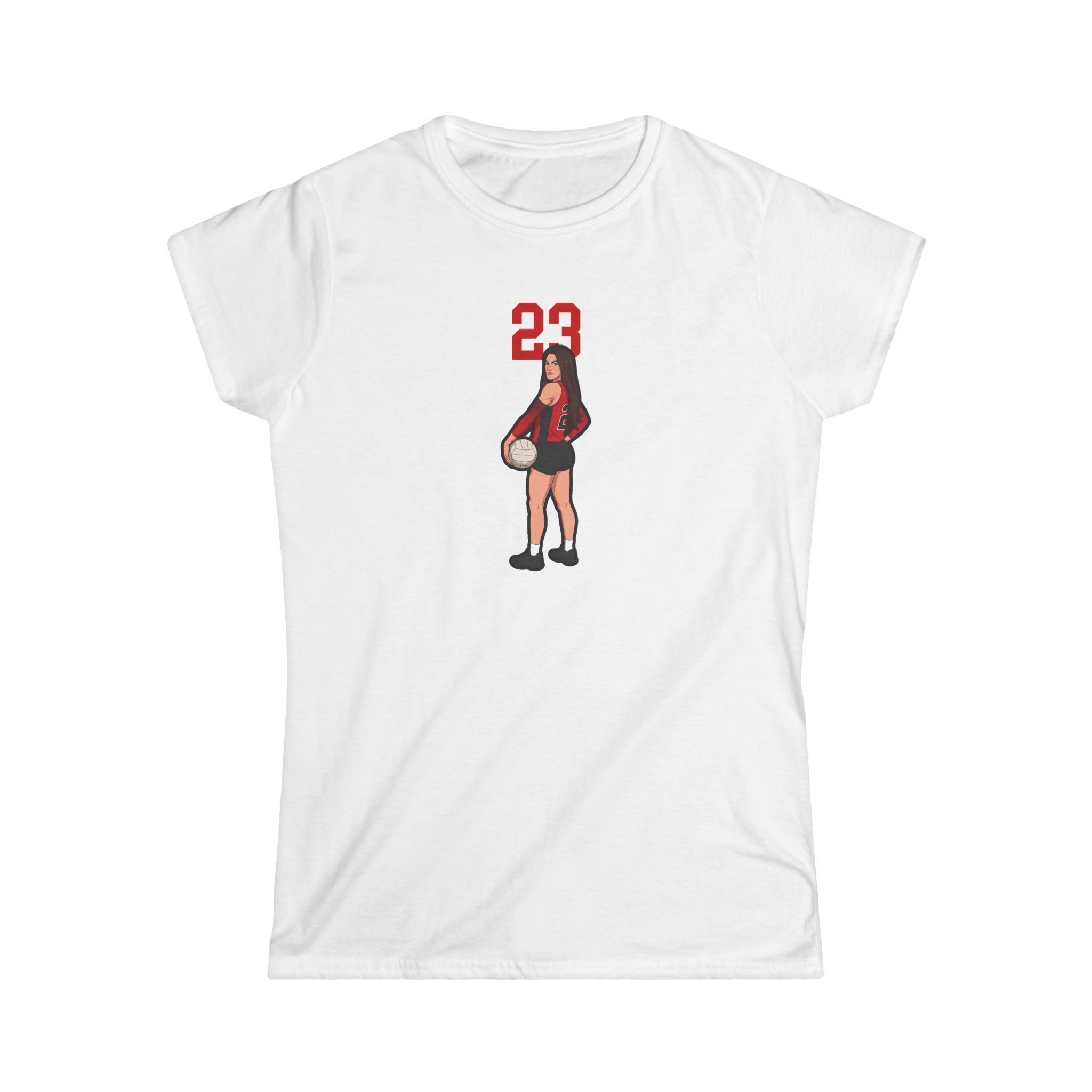 Women's Softstyle Tee — character_number_top in White
