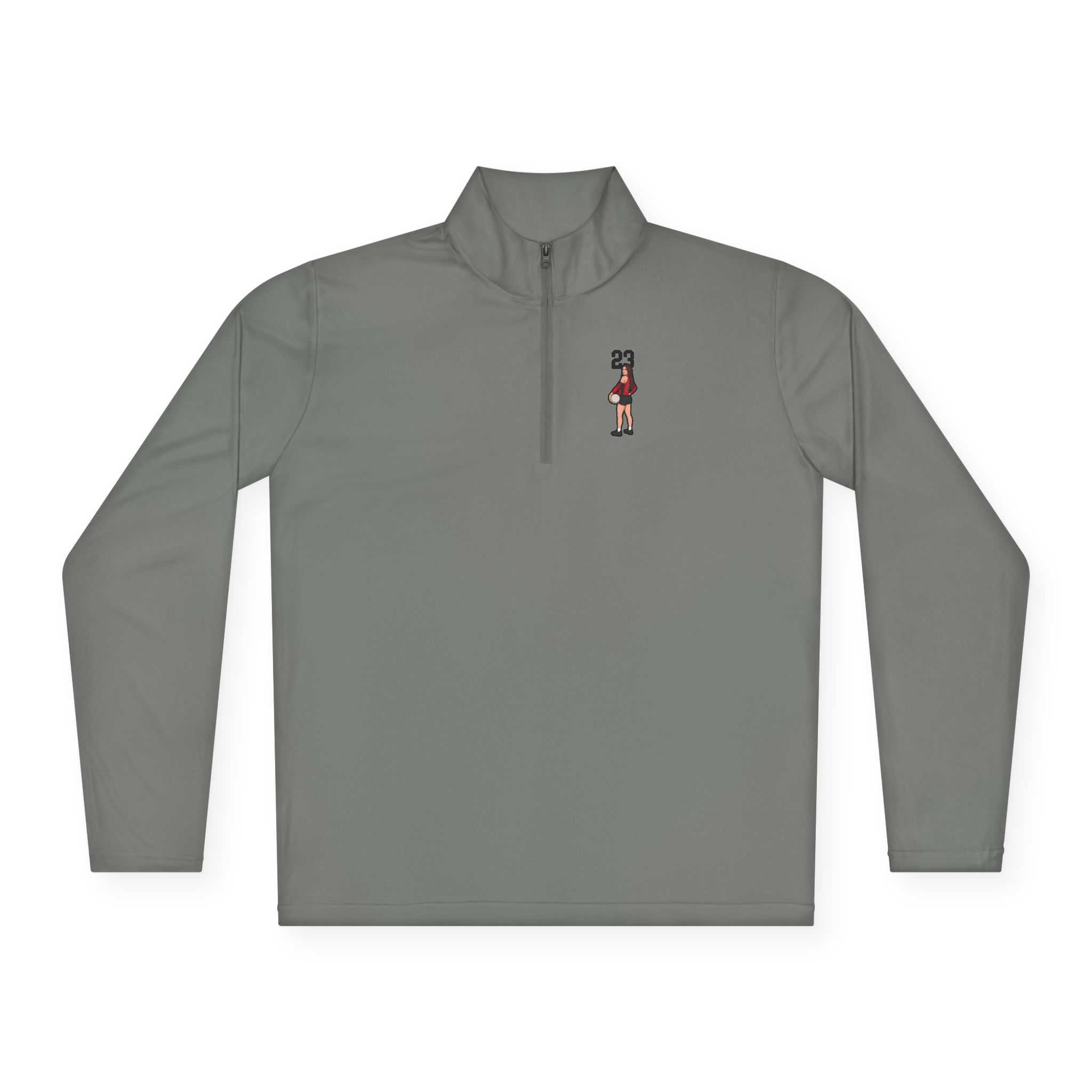 Q-Zip Pullover — character_number_top in Grey