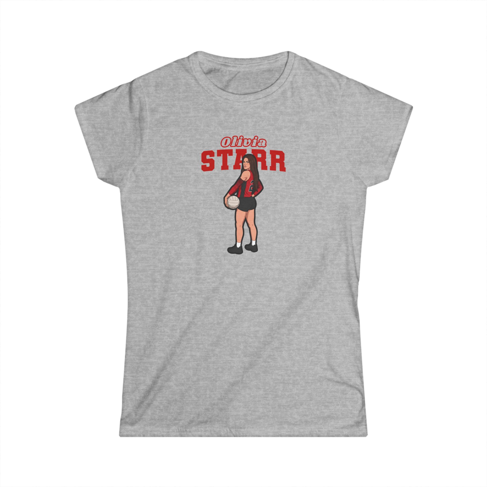 Women's Softstyle Tee — character_name_arch in Grey