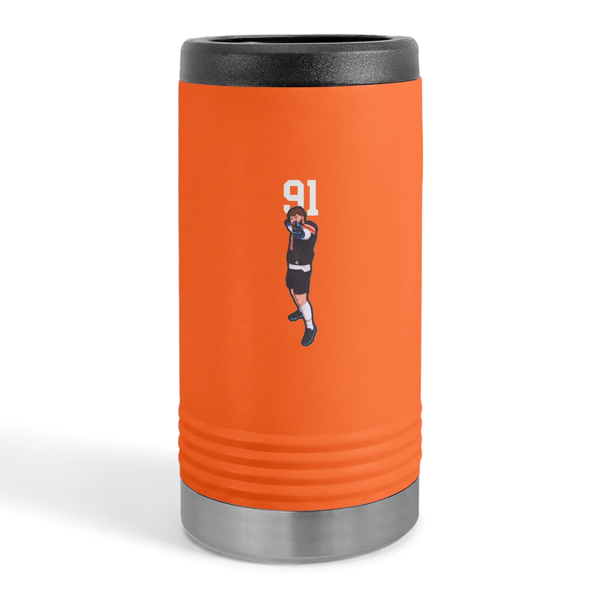 Slim Stainless Can Cooler — character_number_top in Orange