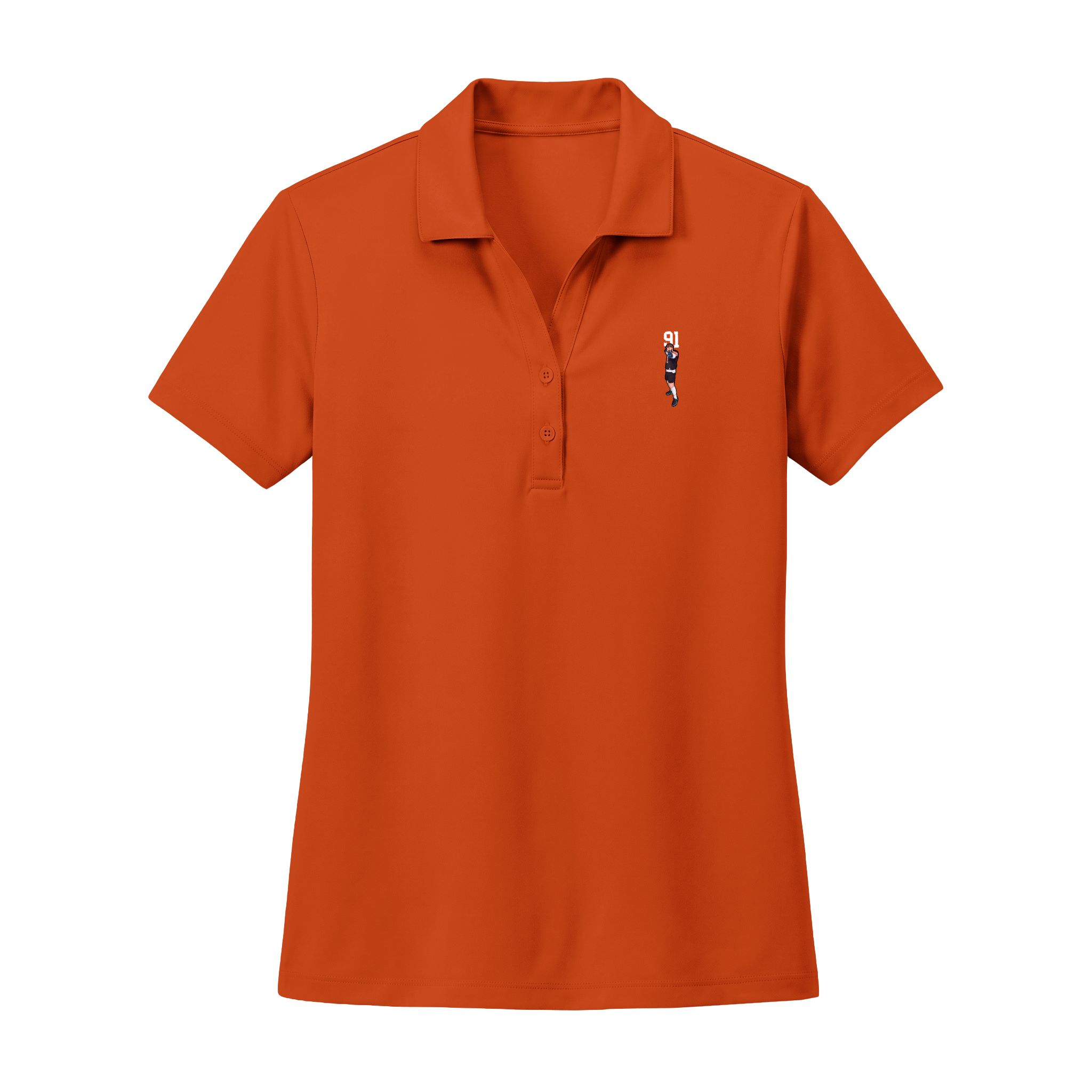 Women's Polo — character_number_top in Orange