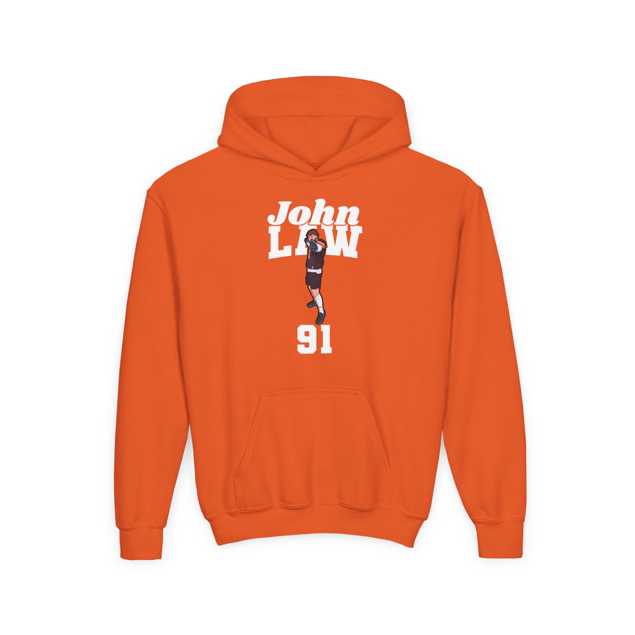 Youth Hoodie — character_signature_arch in Orange