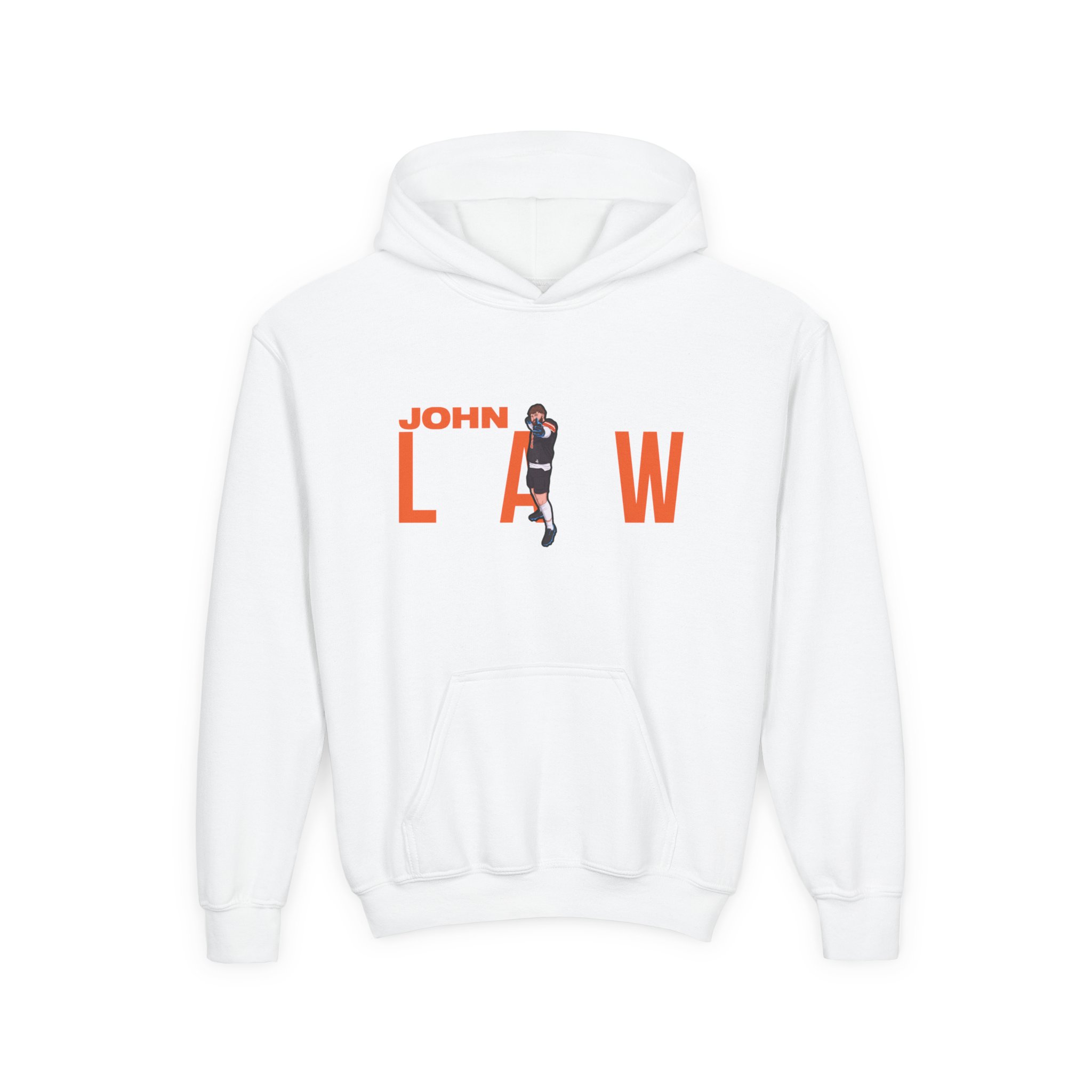 Youth Hoodie — character_player_name in White