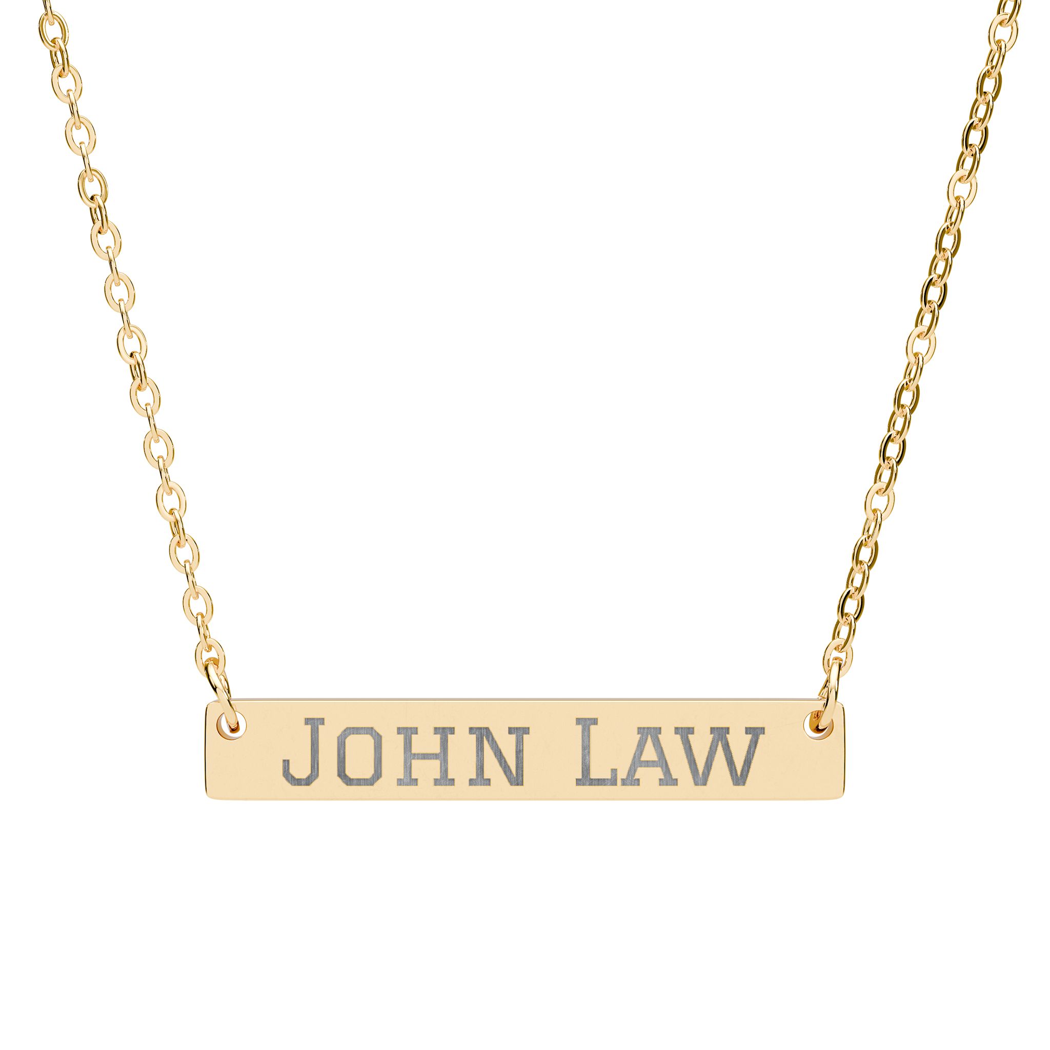 Engraved Bar Necklace — Classic in Gold