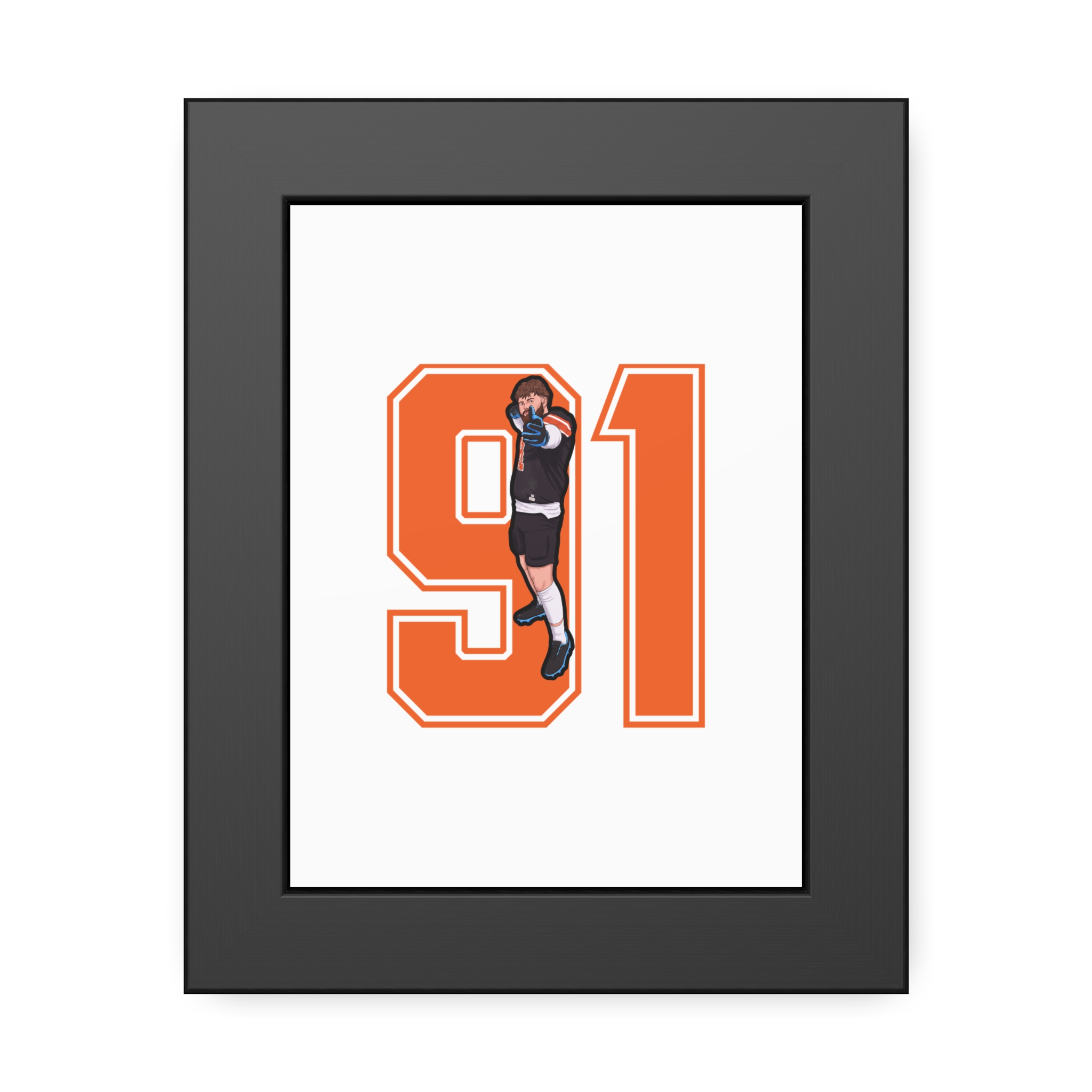 Framed Poster — character_number in Black