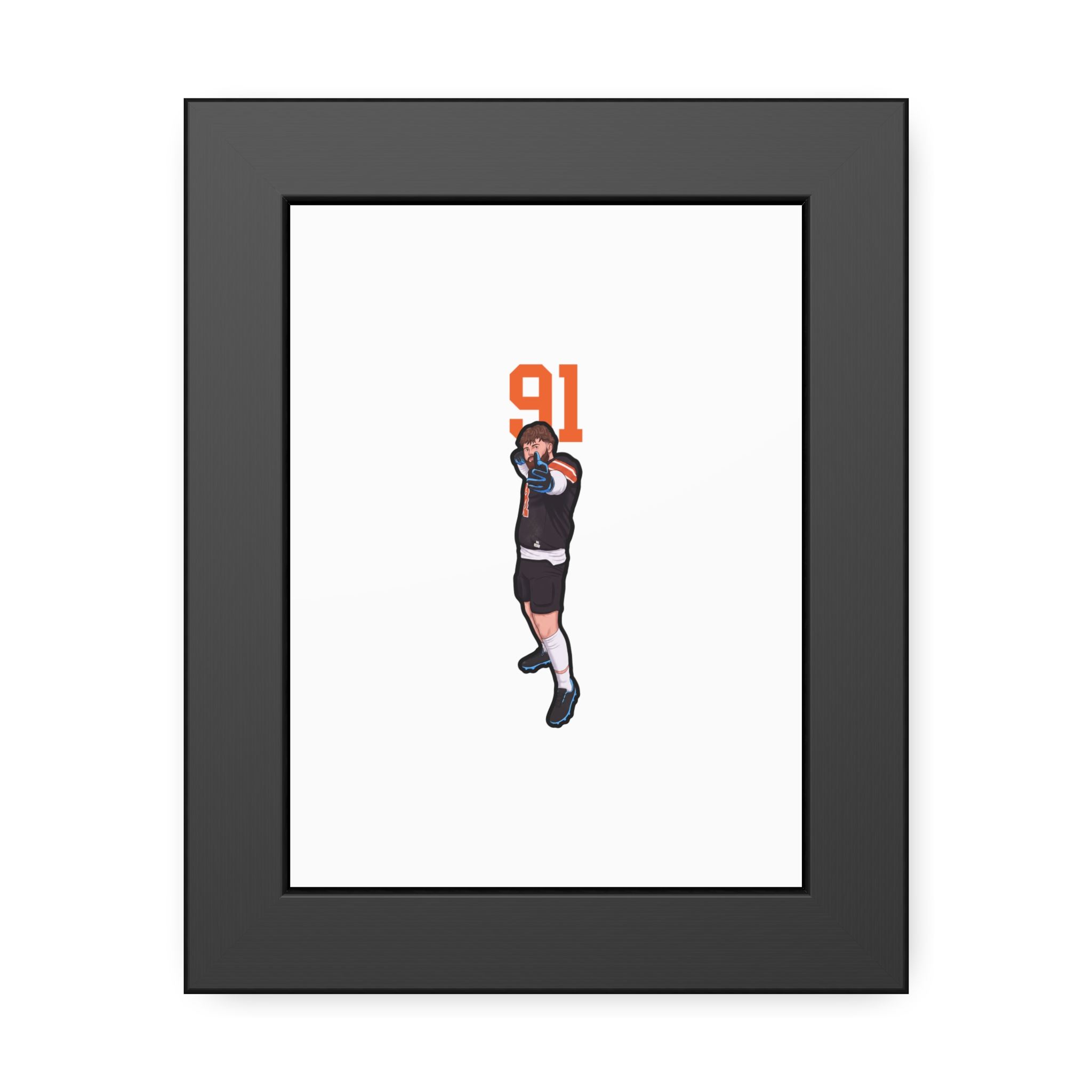 Framed Poster — character_number_top in Black