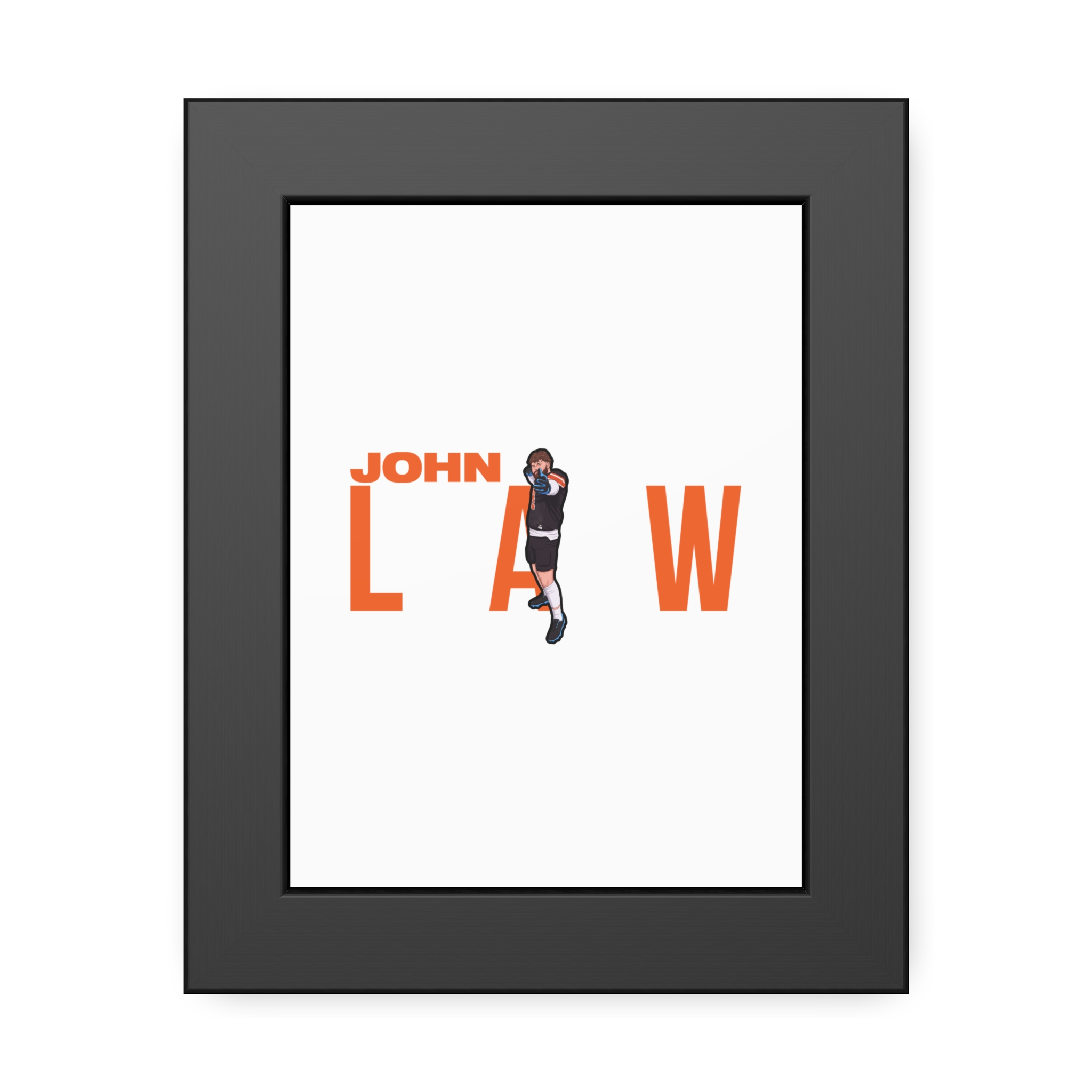 Framed Poster — character_player_name in Black