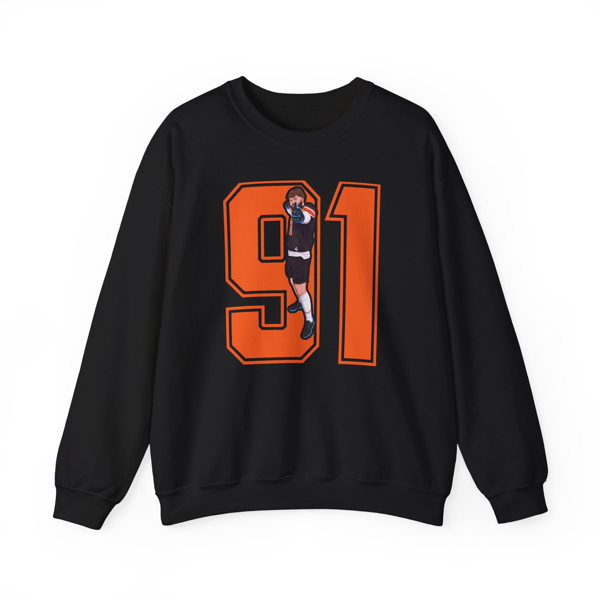 Crewneck Sweatshirt — character_number in Black