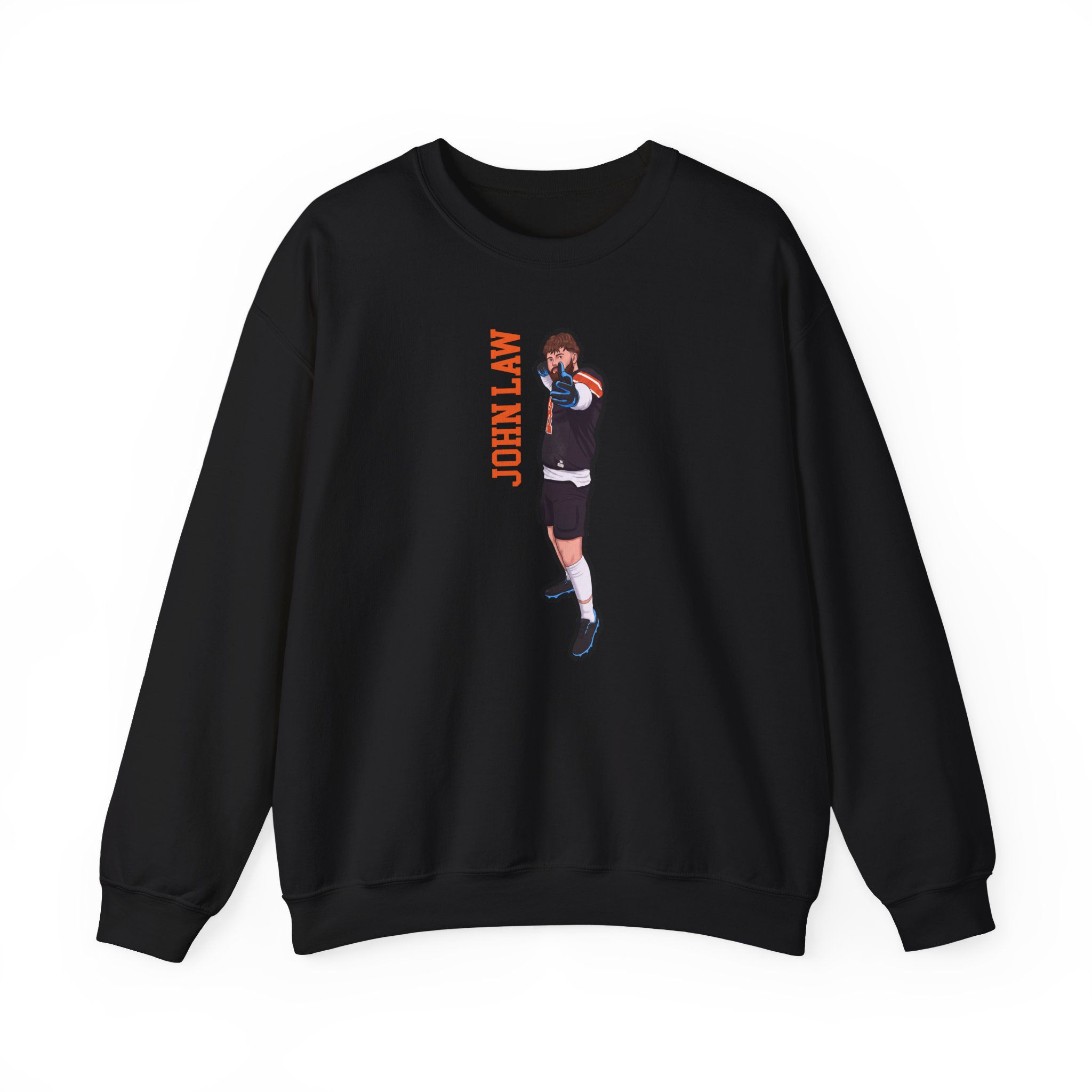 Crewneck Sweatshirt — character_name_vertical in Black