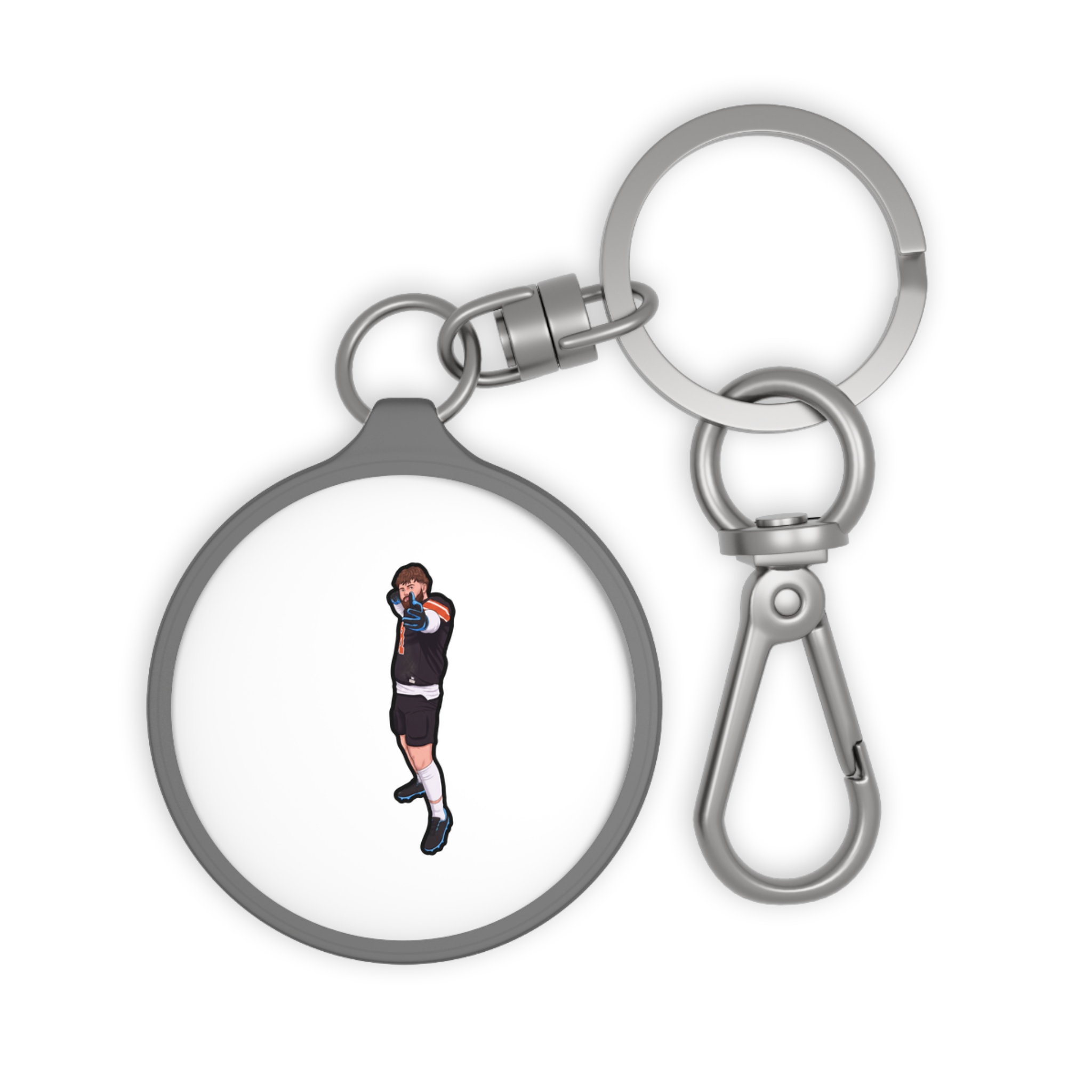 Keychain — character_name_vertical in Grey