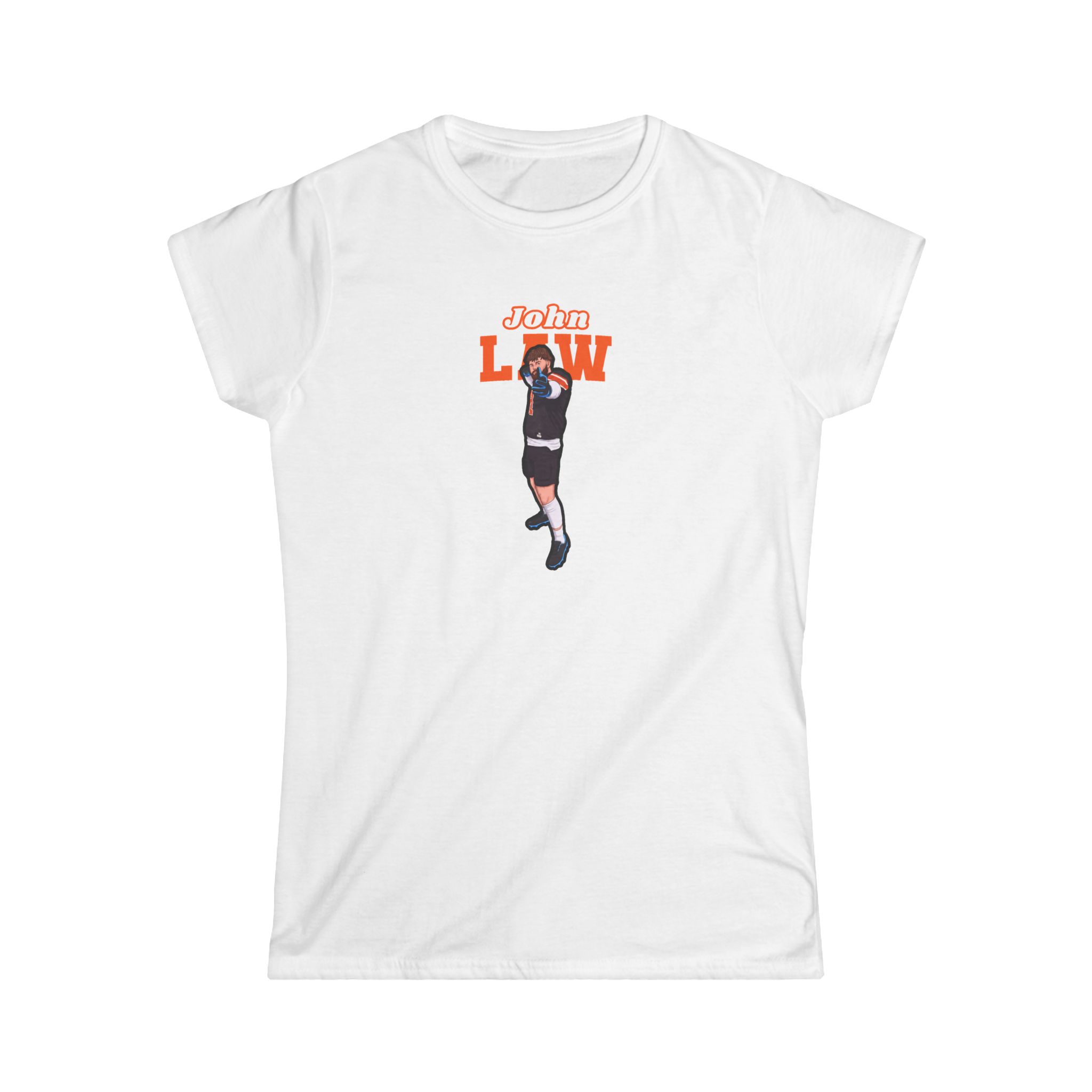 Women's Softstyle Tee — character_name_arch in White