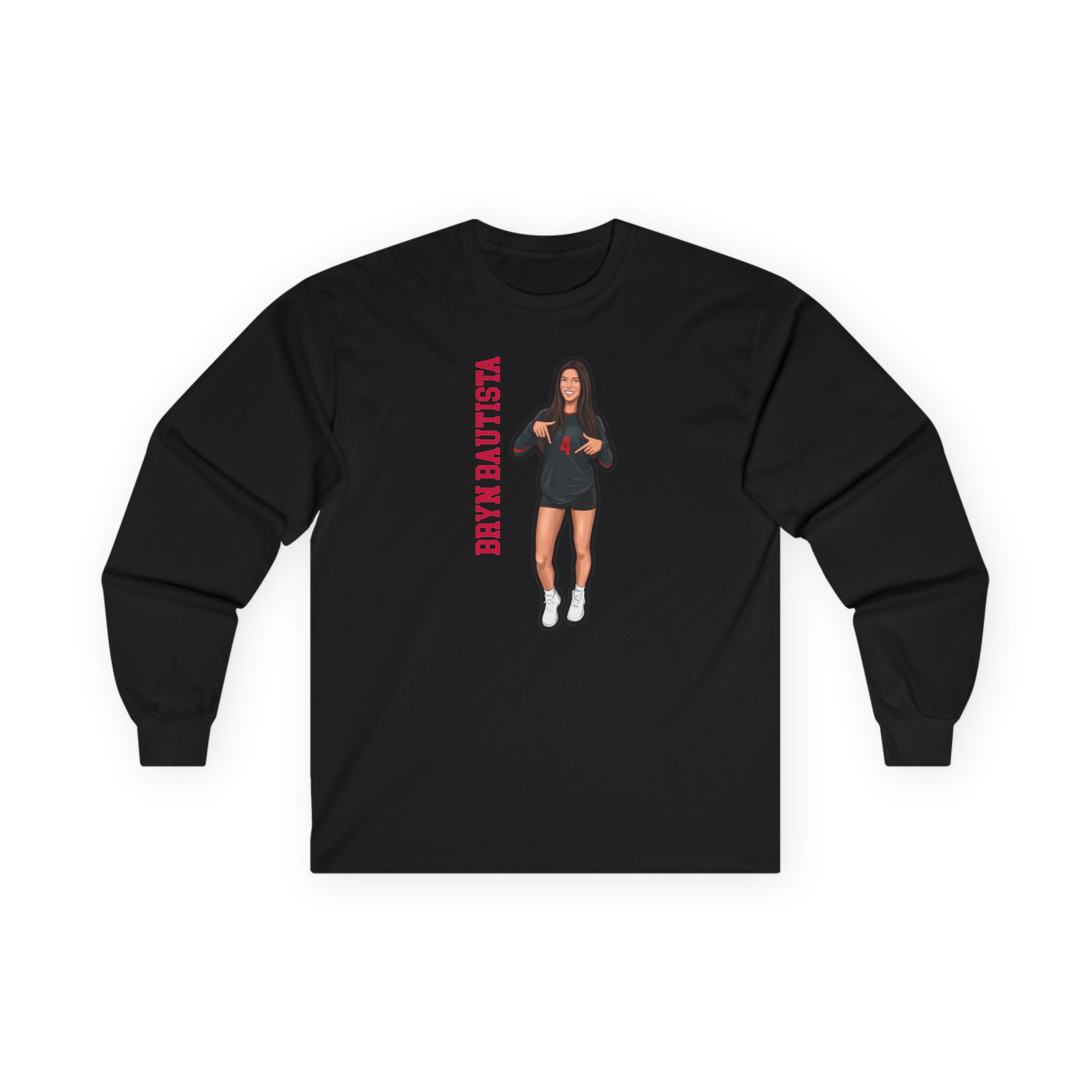 Long Sleeve Tee — character_name_vertical in Black