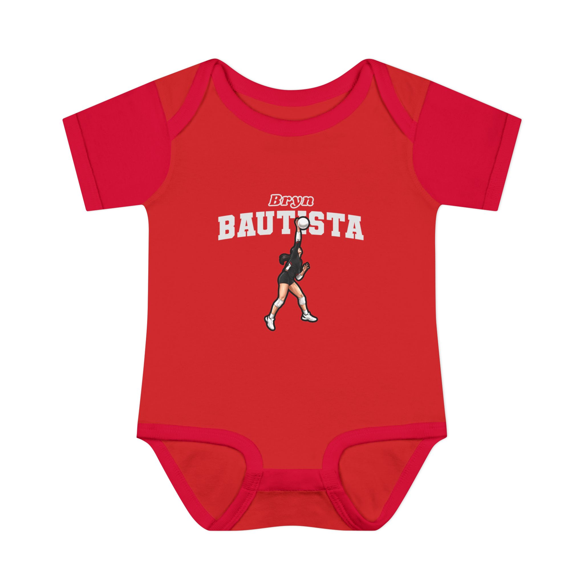 Baby Onesie — character_name_arch in Red