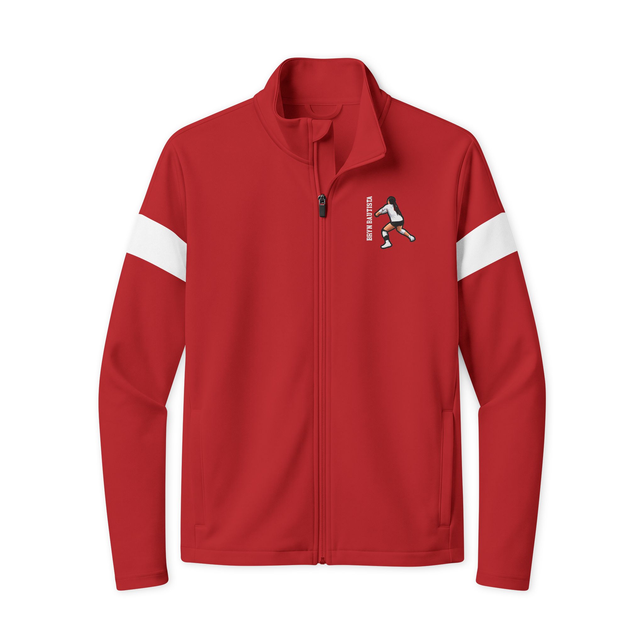 Travel Full-Zip Jacket — character_name_vertical in Deep Red/ White