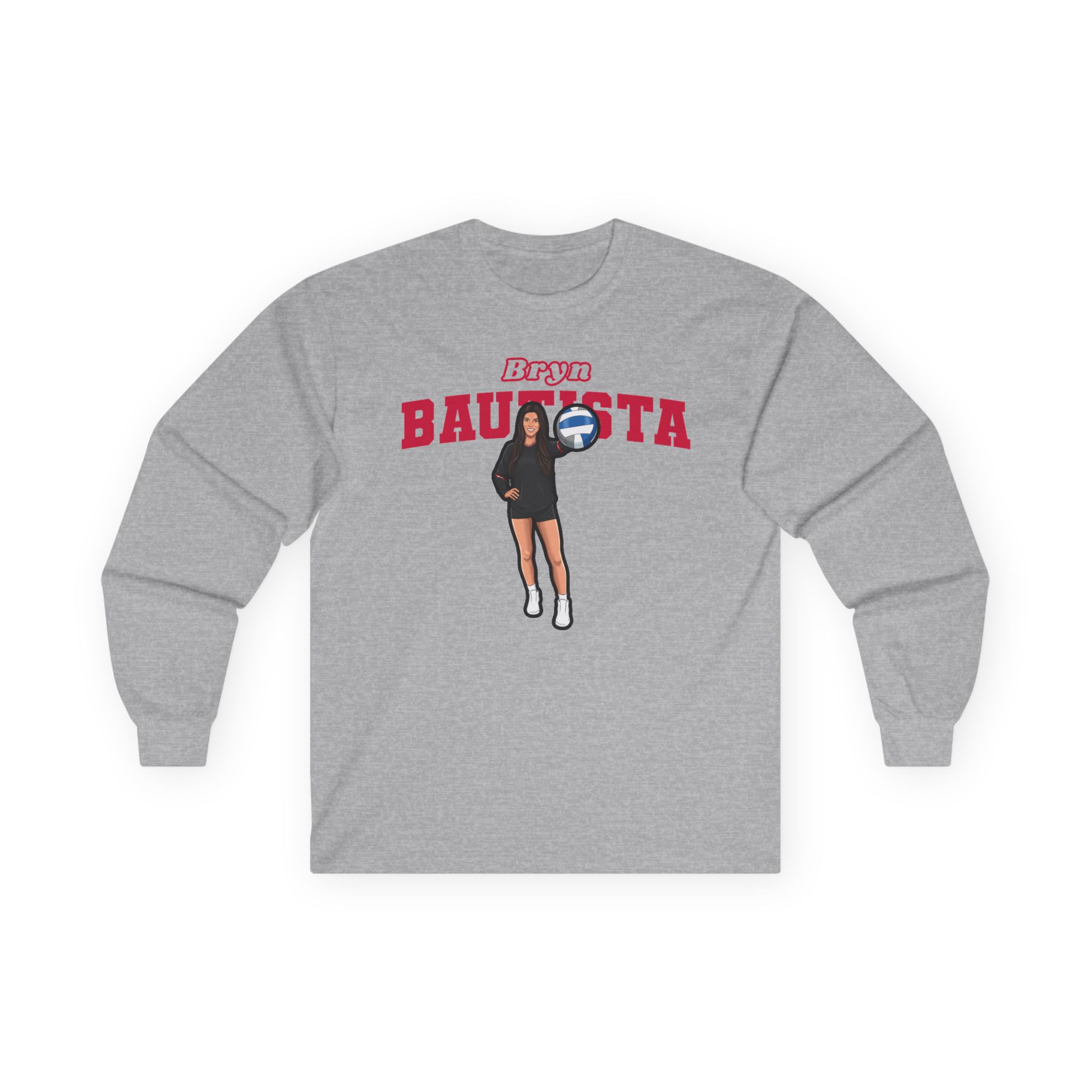 Long Sleeve Tee — character_name_arch in Grey