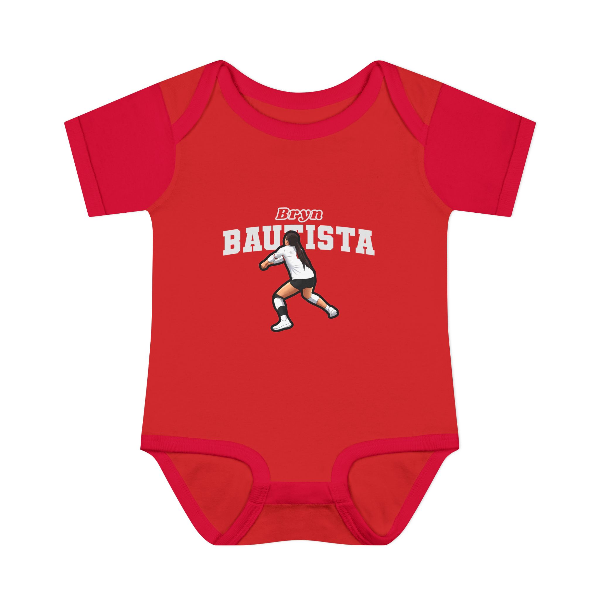 Baby Onesie — character_name_arch in Red