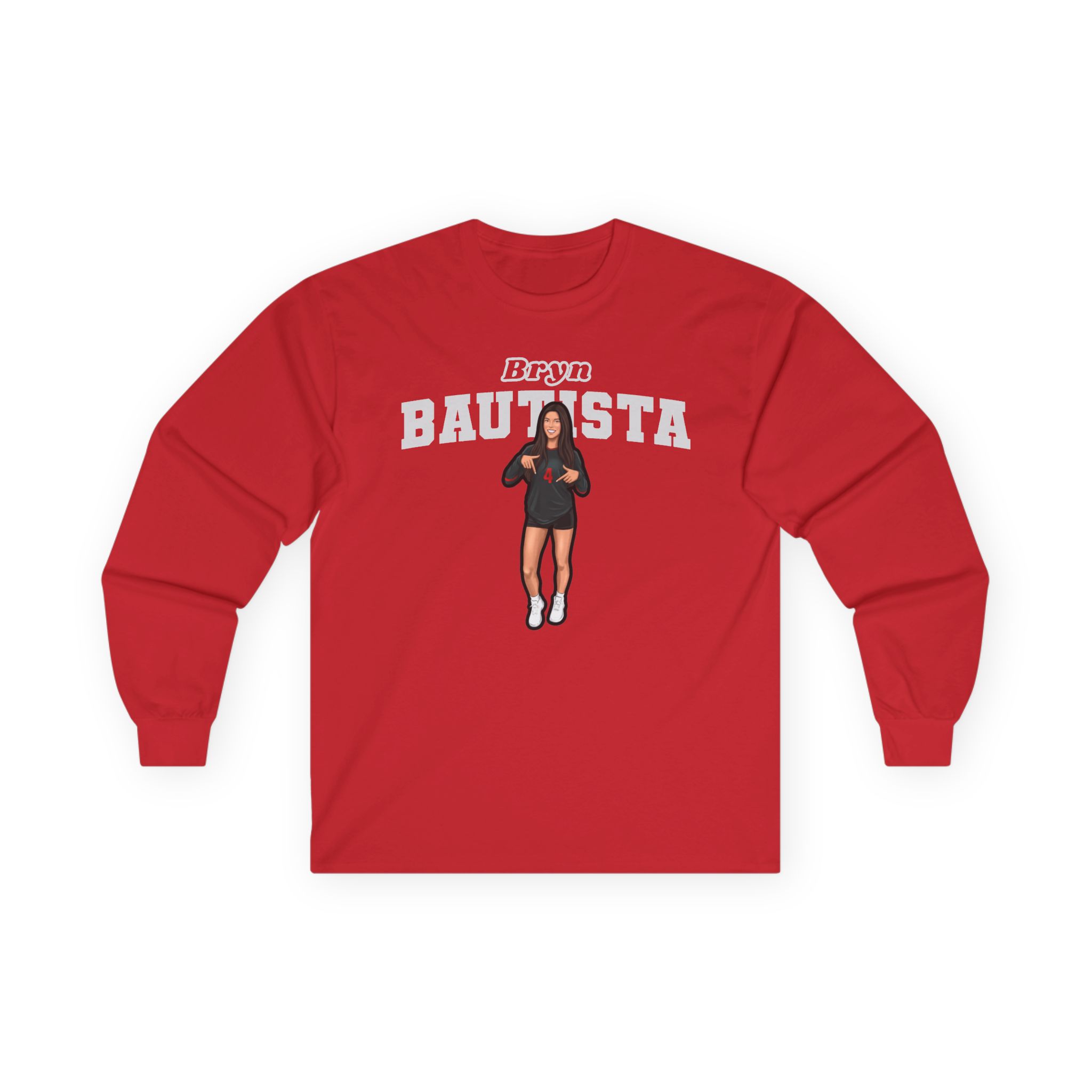 Long Sleeve Tee — character_name_arch in Red