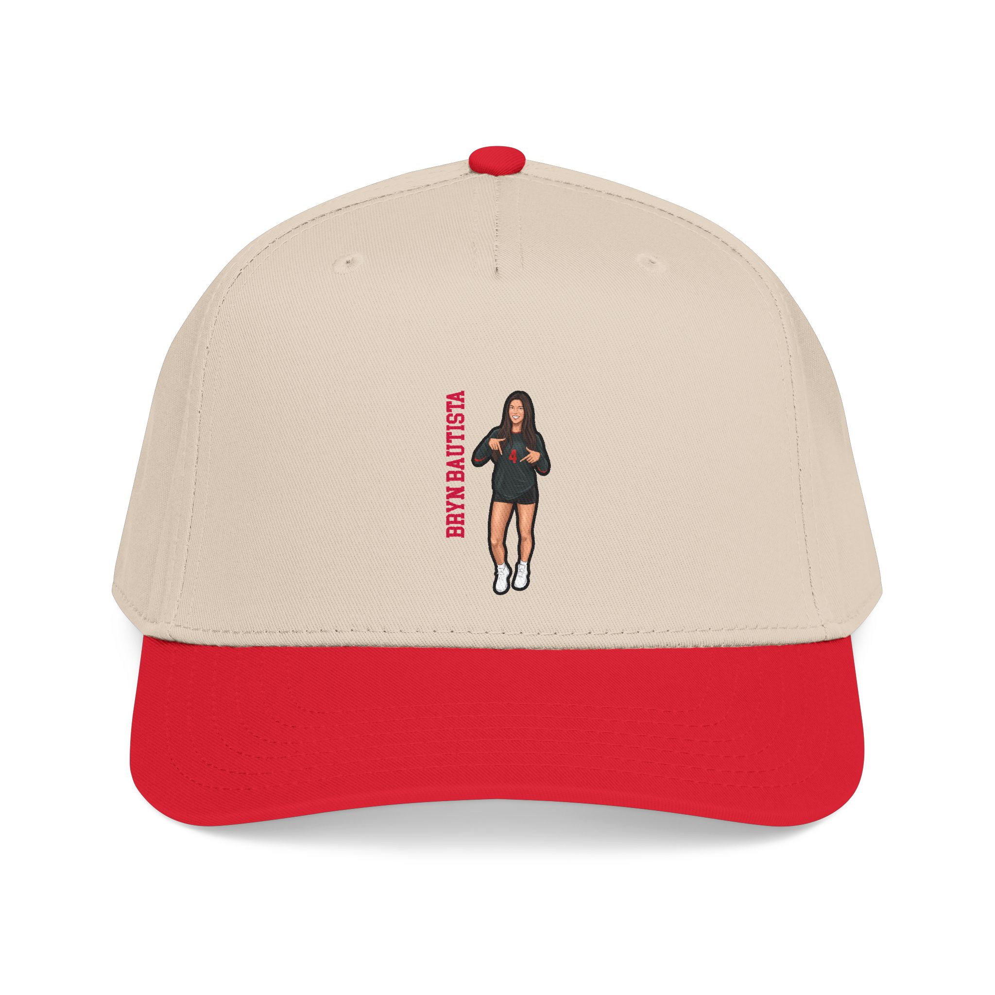 Baseball Cap — character_name_vertical in Red / Natural