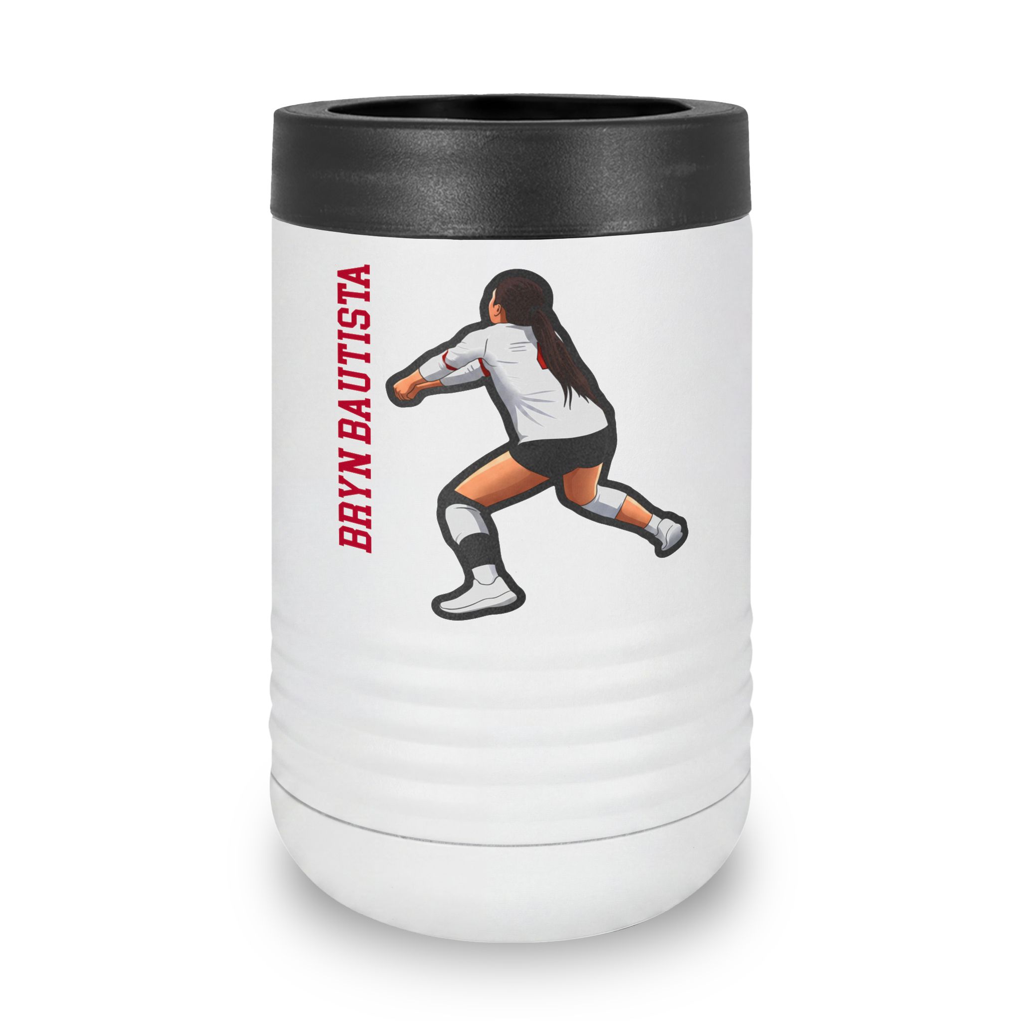 Stainless Can Cooler — character_name_vertical in White