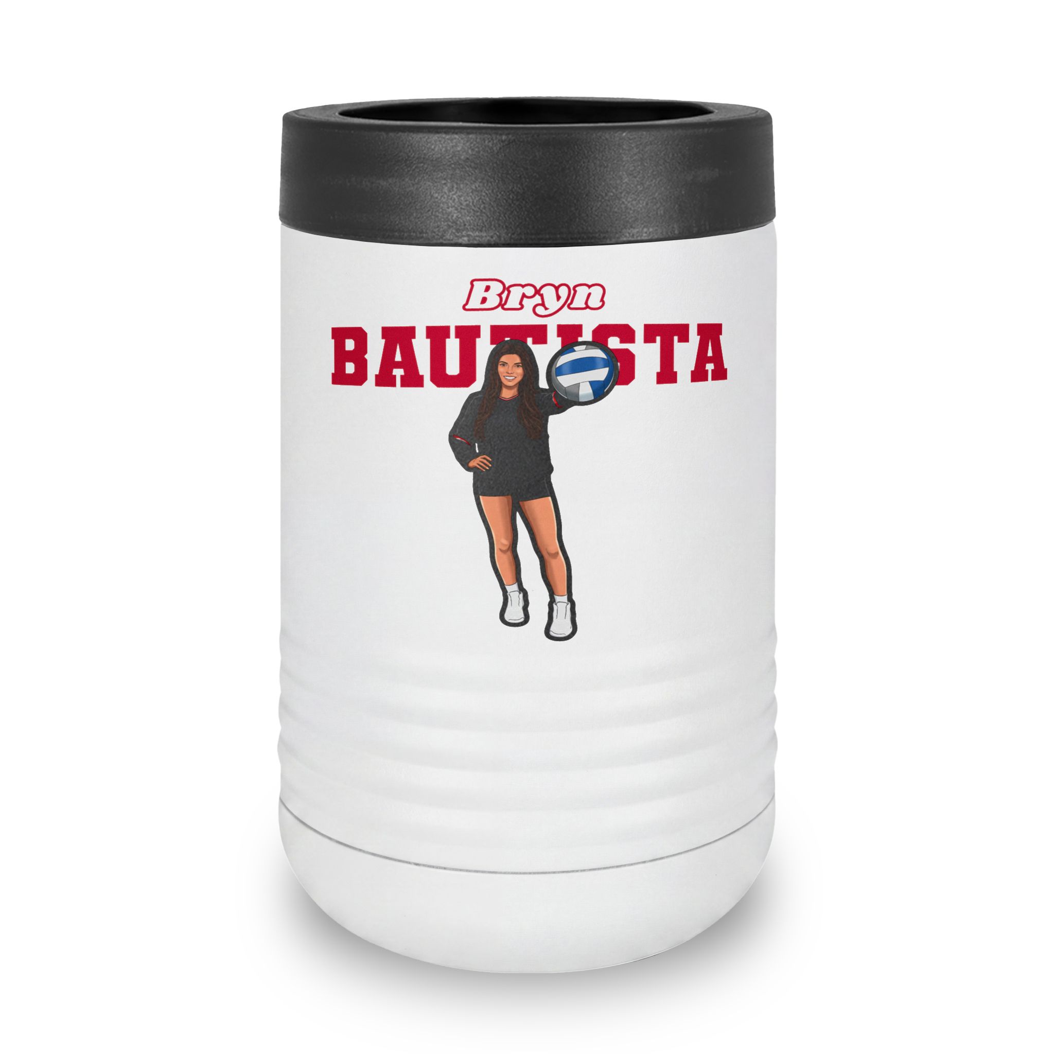 Stainless Can Cooler — character_name_arch in White