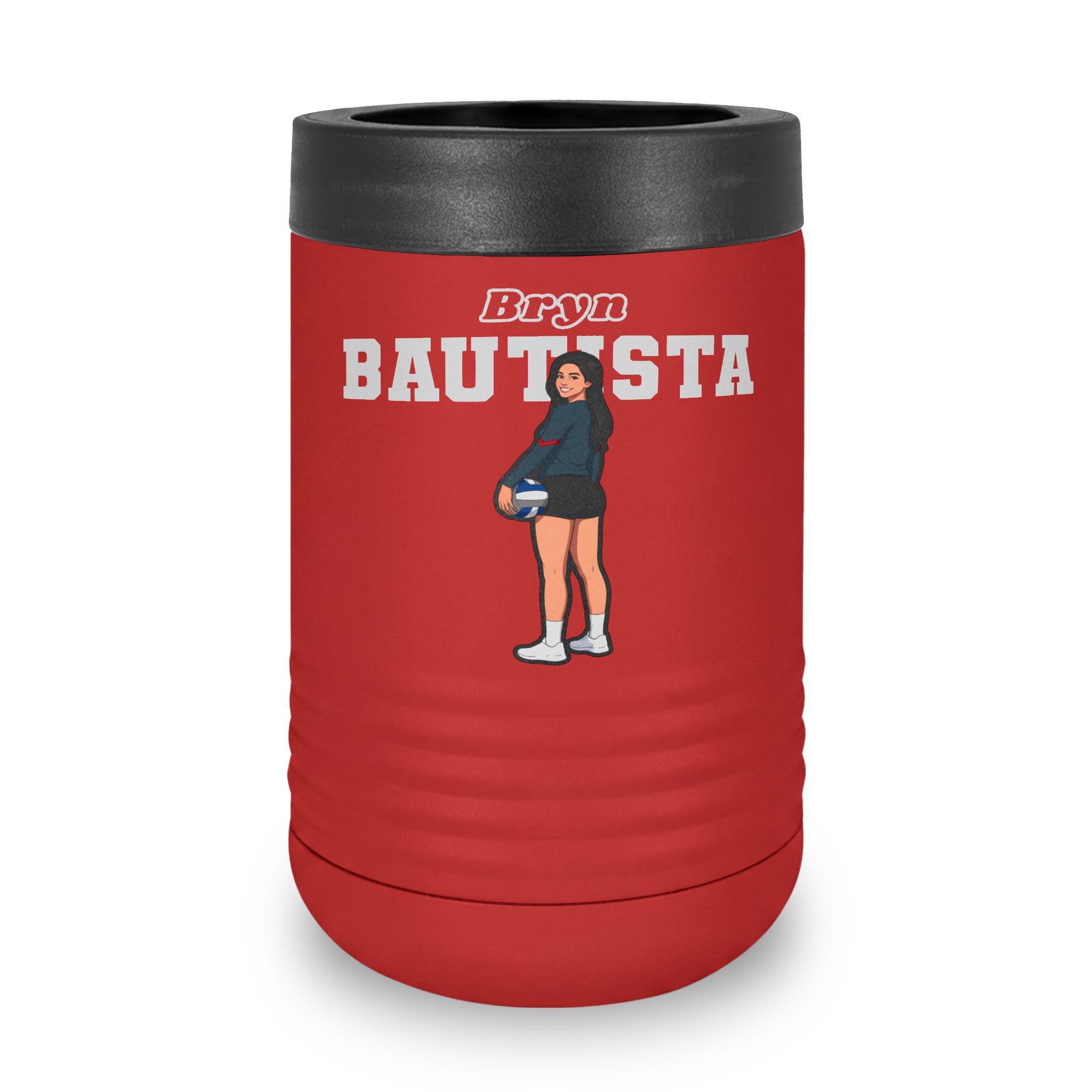 Stainless Can Cooler — character_name_arch in Red