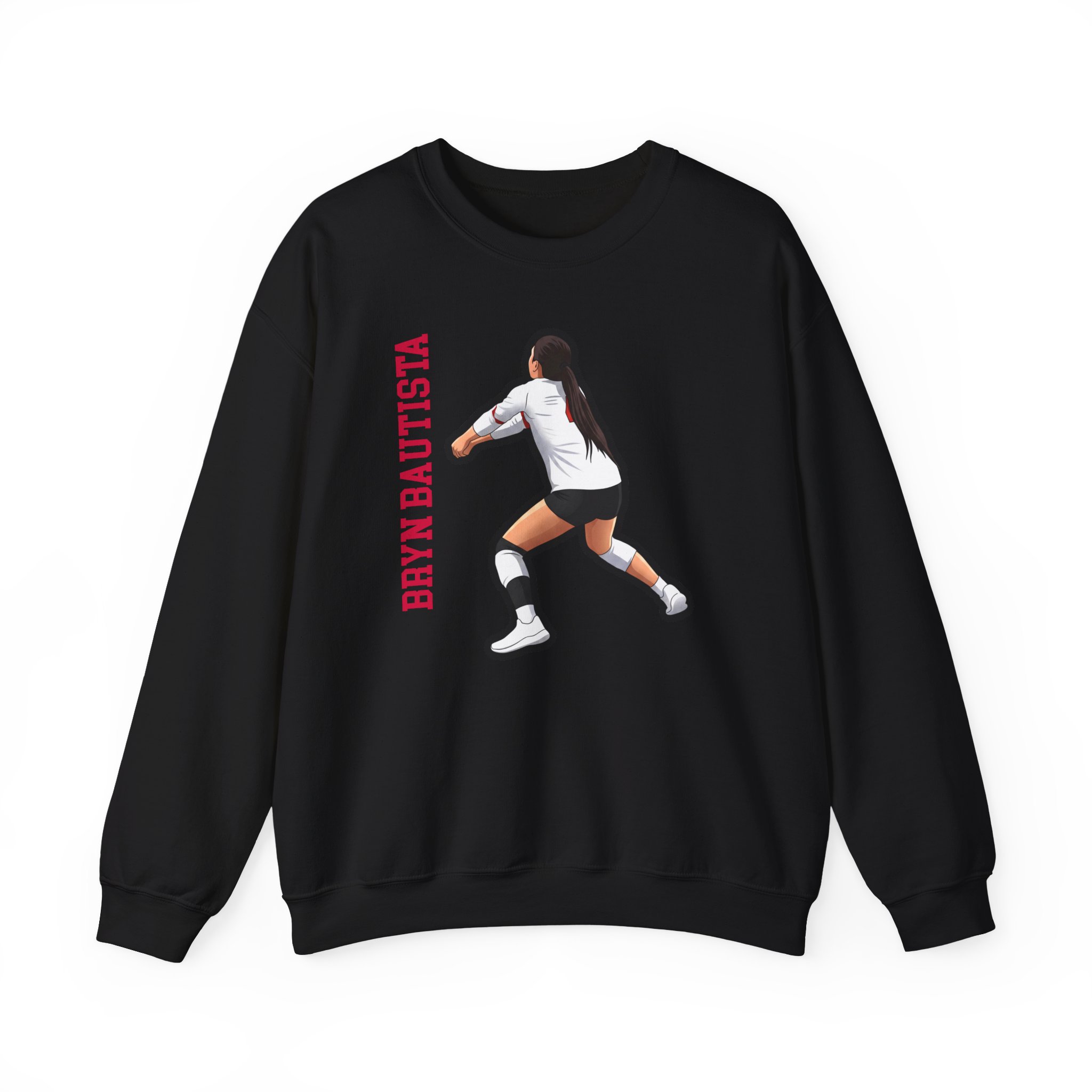 Crewneck Sweatshirt — character_name_vertical in Black