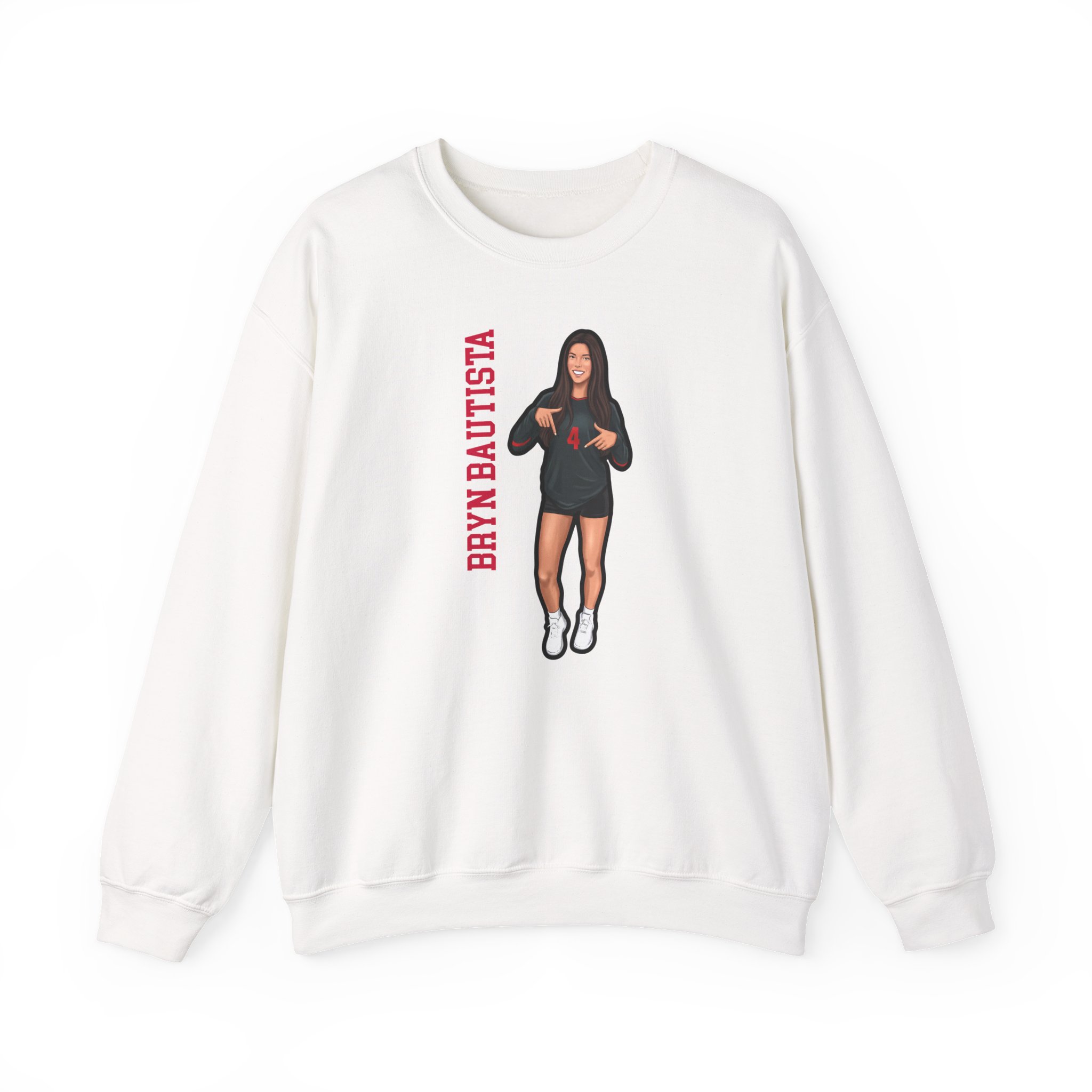 Crewneck Sweatshirt — character_name_vertical in White