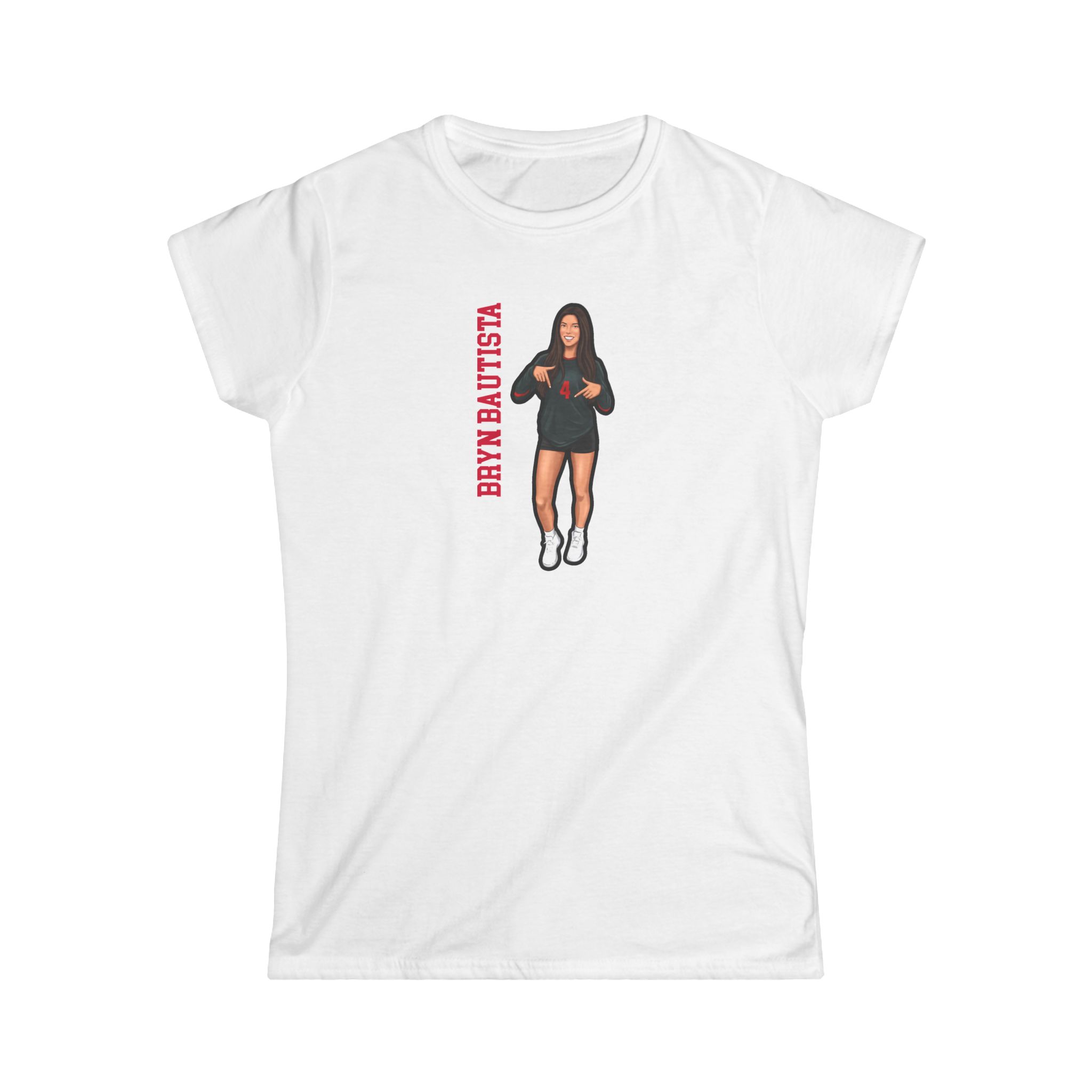 Women's Softstyle Tee — character_name_vertical in White
