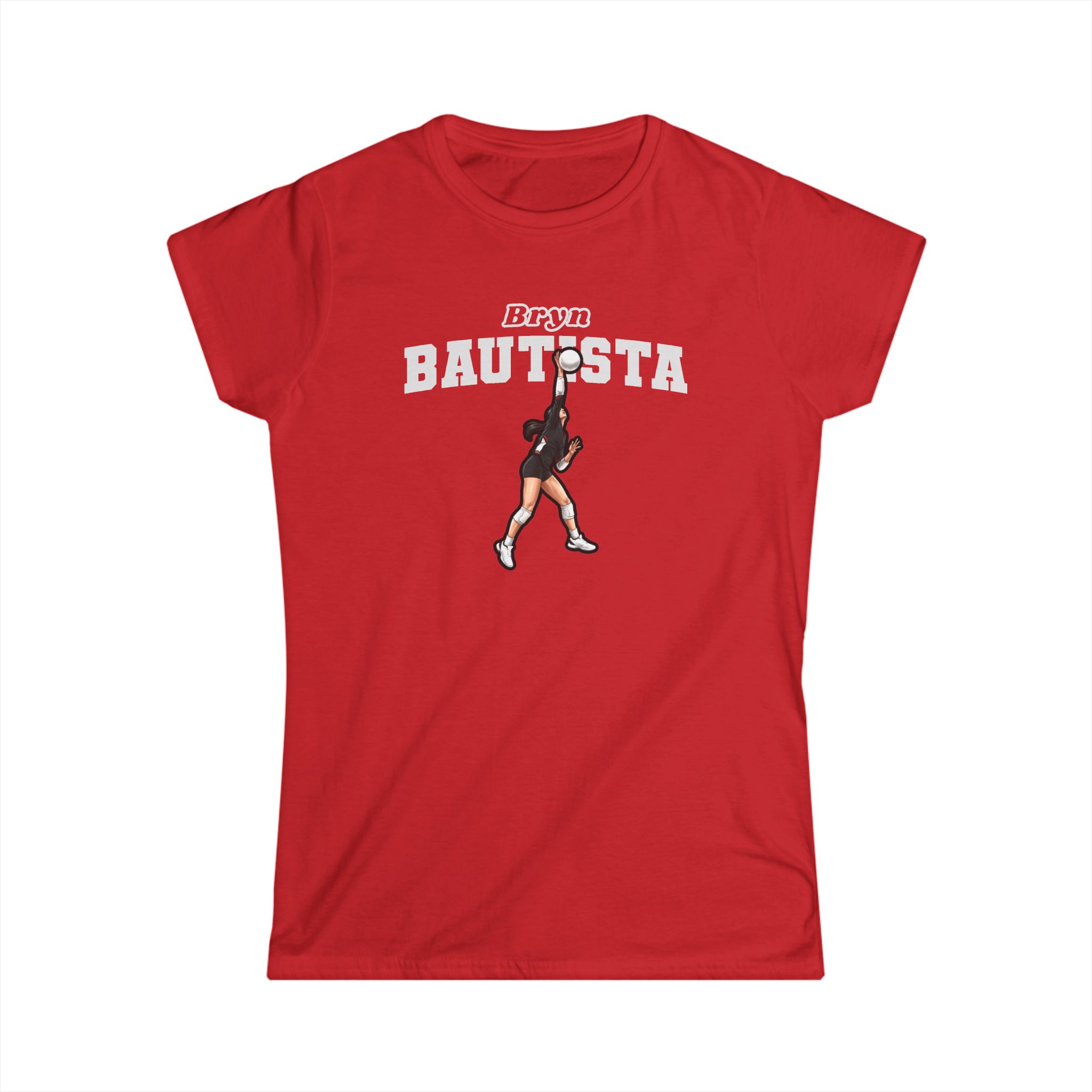 Women's Softstyle Tee — character_name_arch in Red