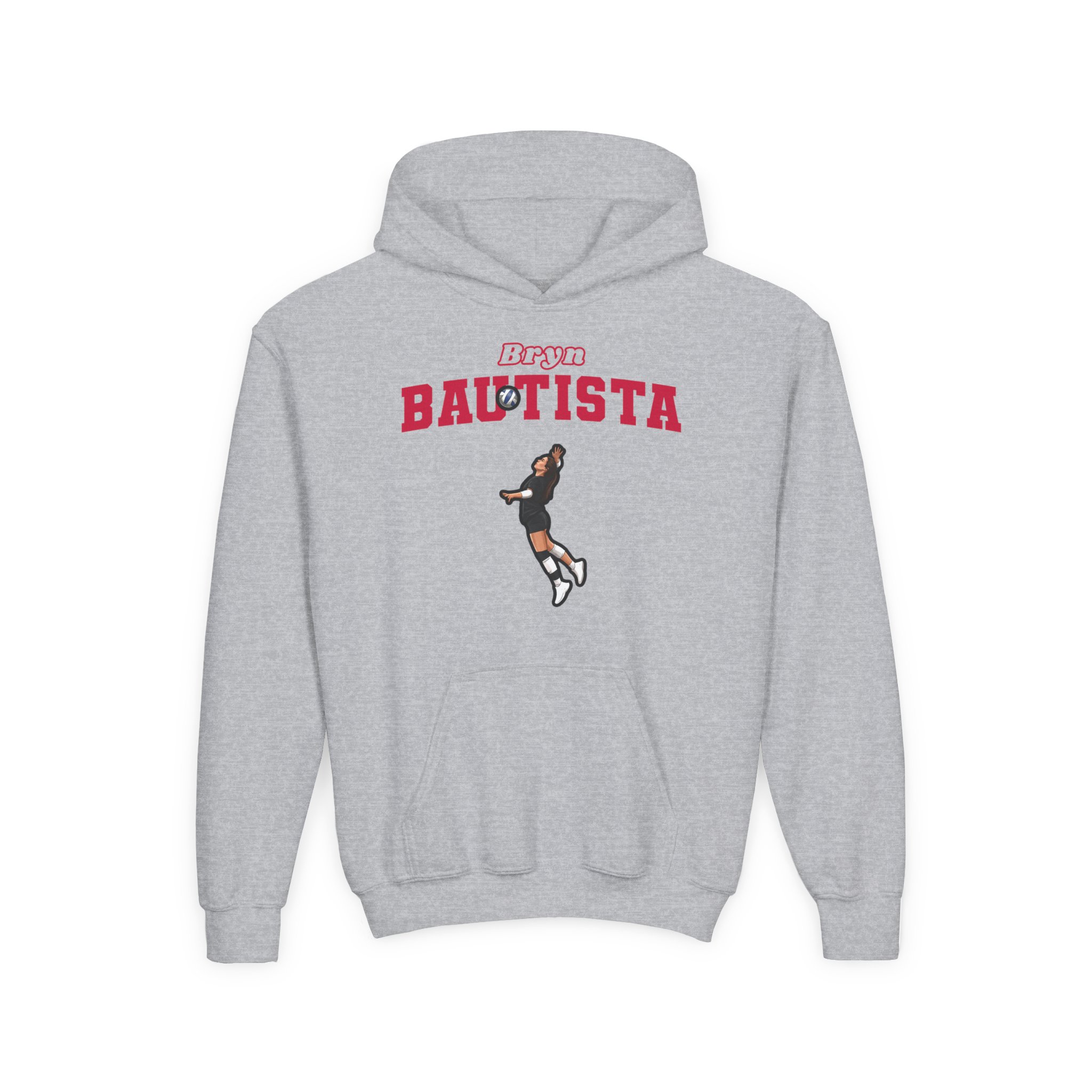 Youth Hoodie — character_name_arch in Grey