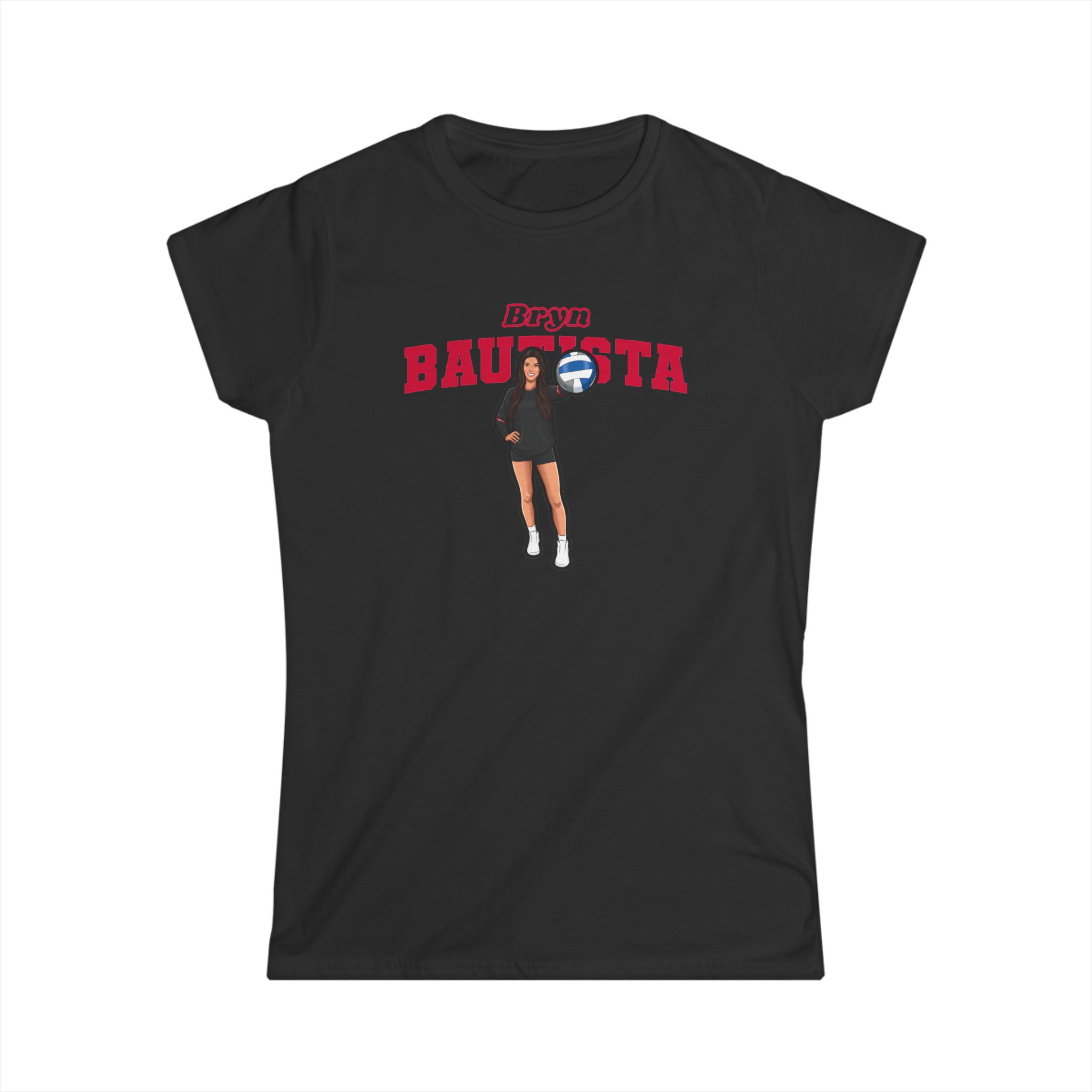 Women's Softstyle Tee — character_name_arch in Black