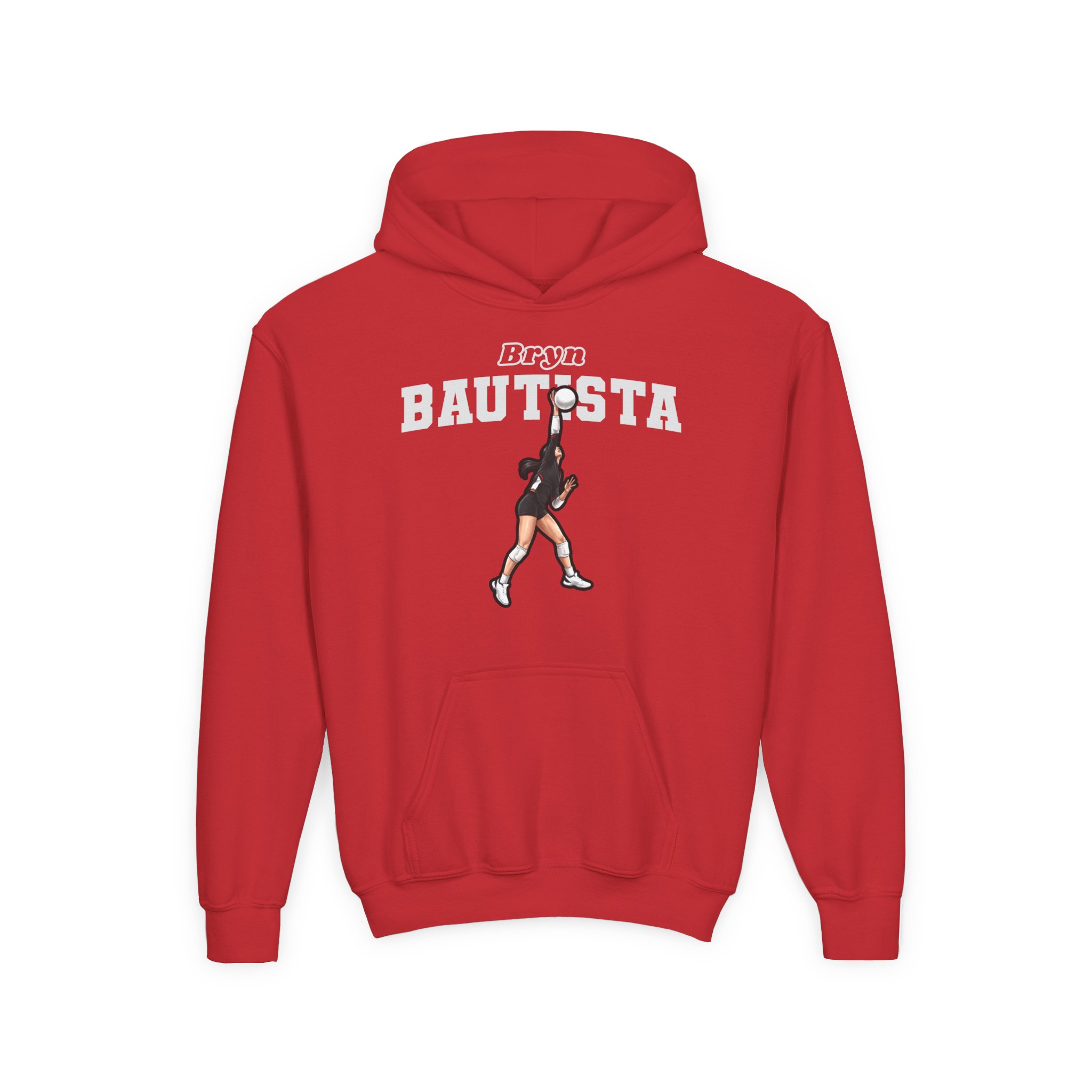 Youth Hoodie — character_name_arch in Red