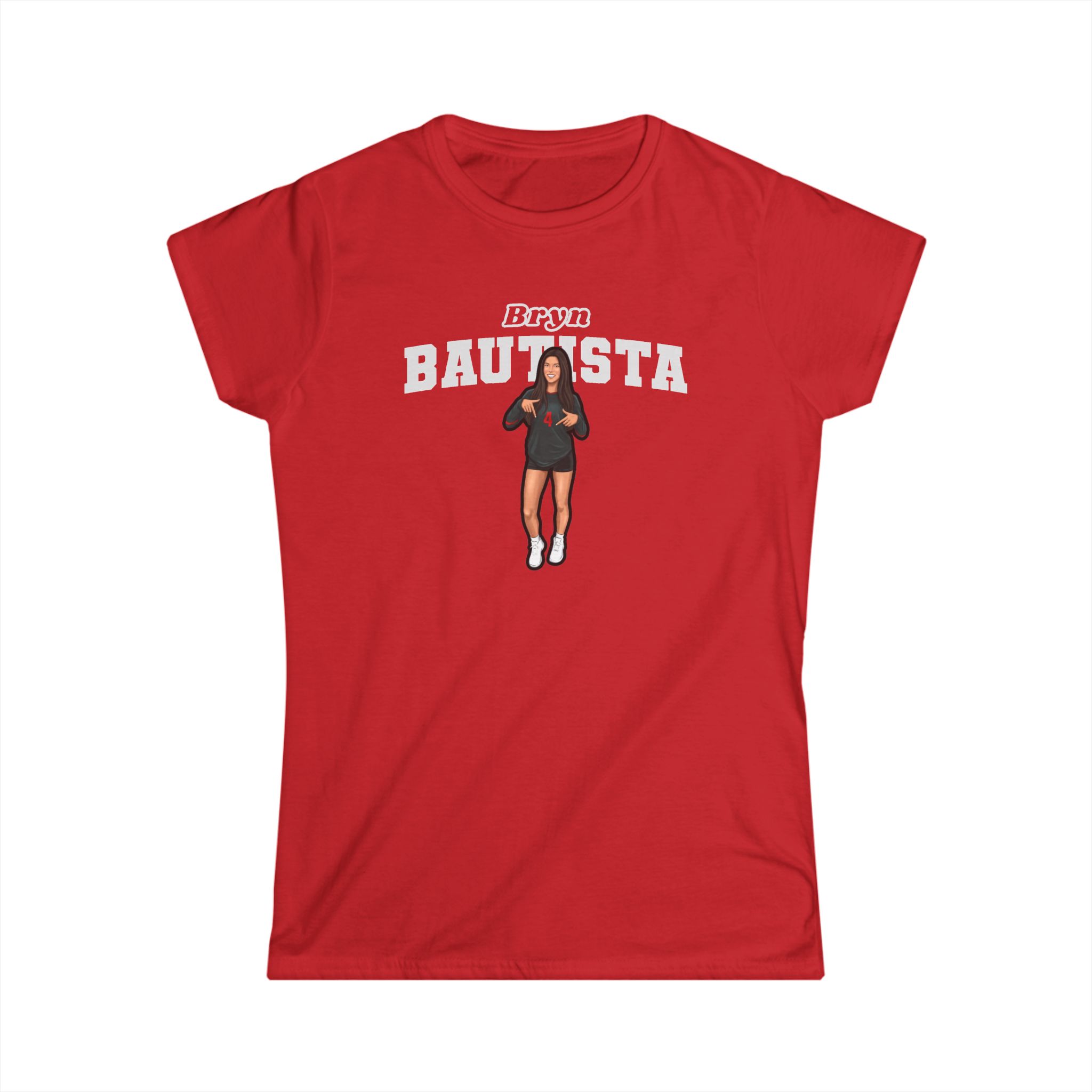 Women's Softstyle Tee — character_name_arch in Red