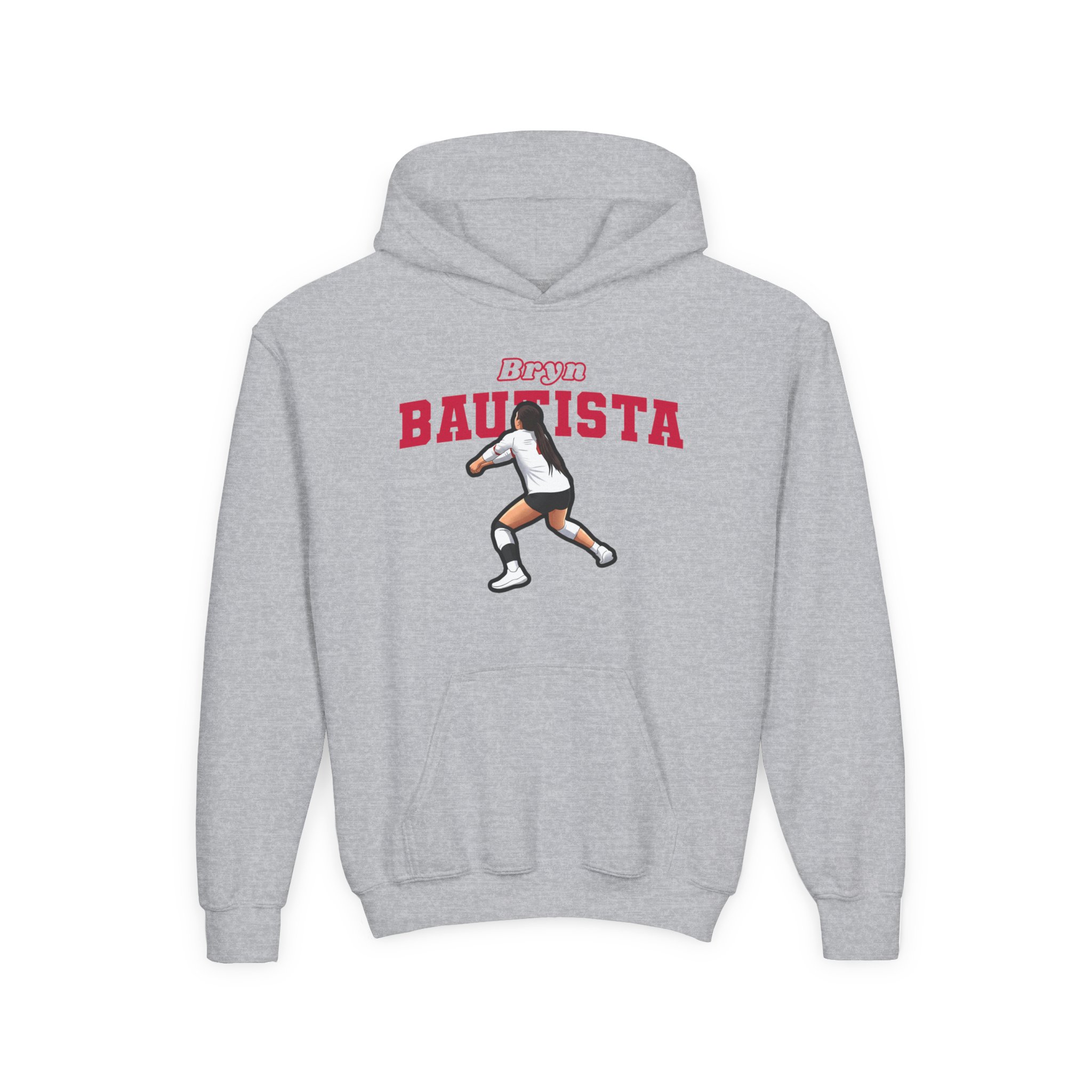Youth Hoodie — character_name_arch in Grey