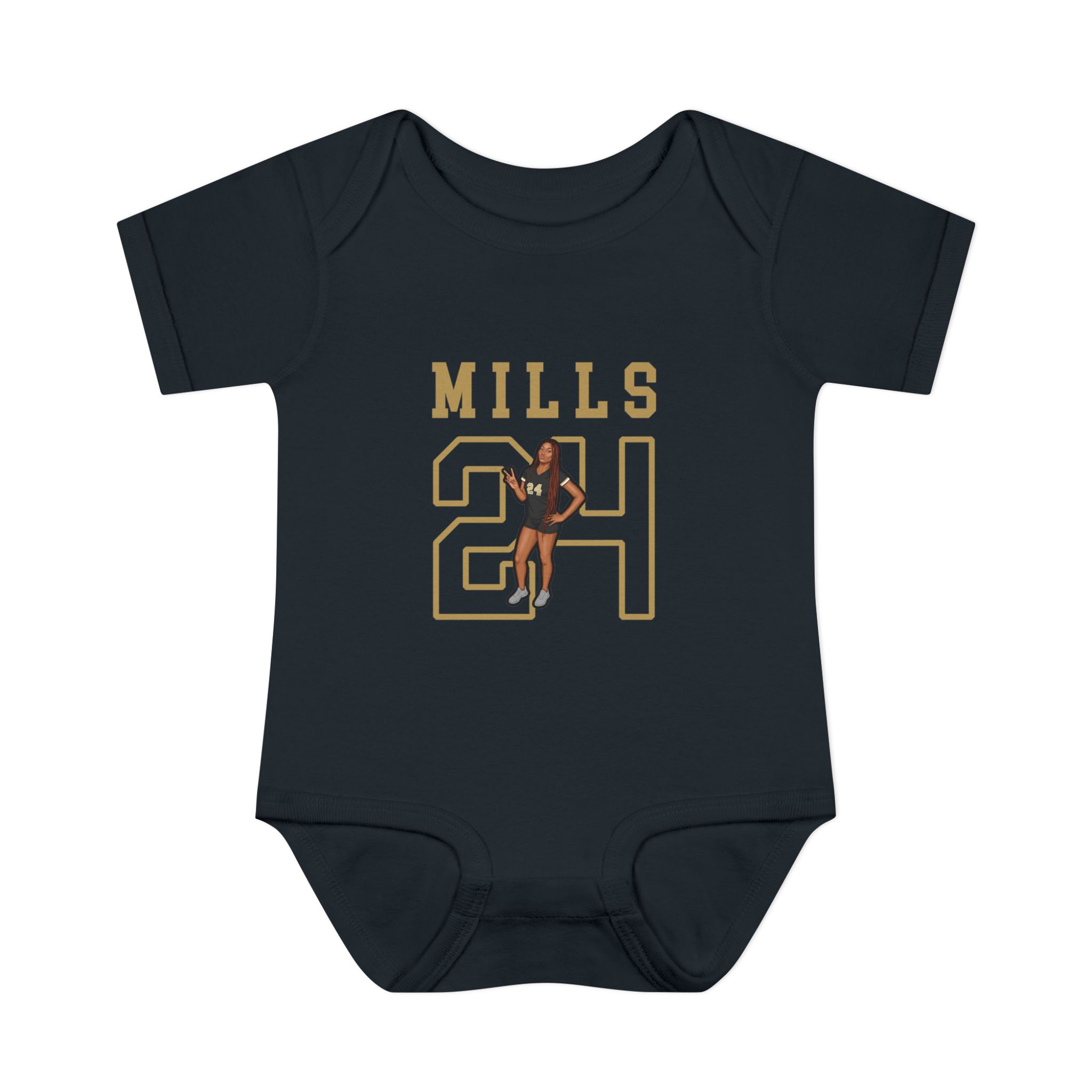 Baby Onesie — character_shirsey in Black