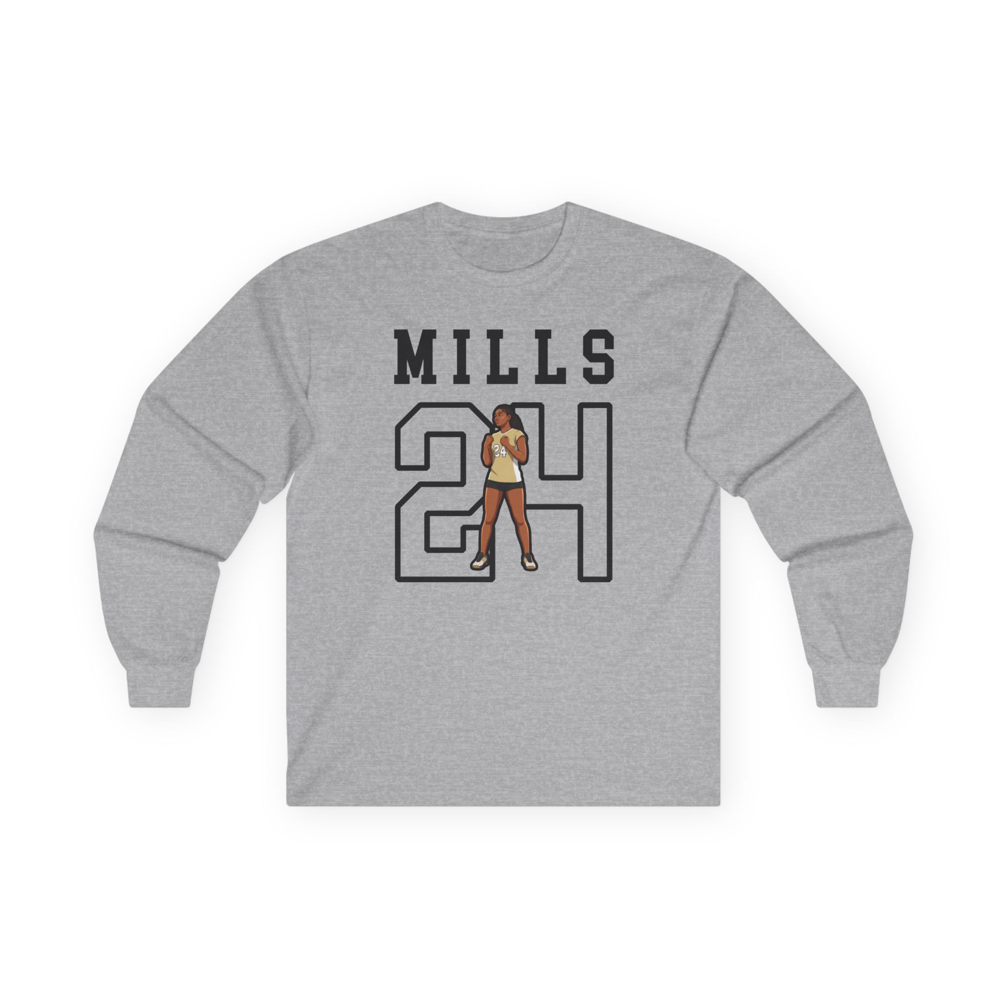 Long Sleeve Tee — character_shirsey in Grey